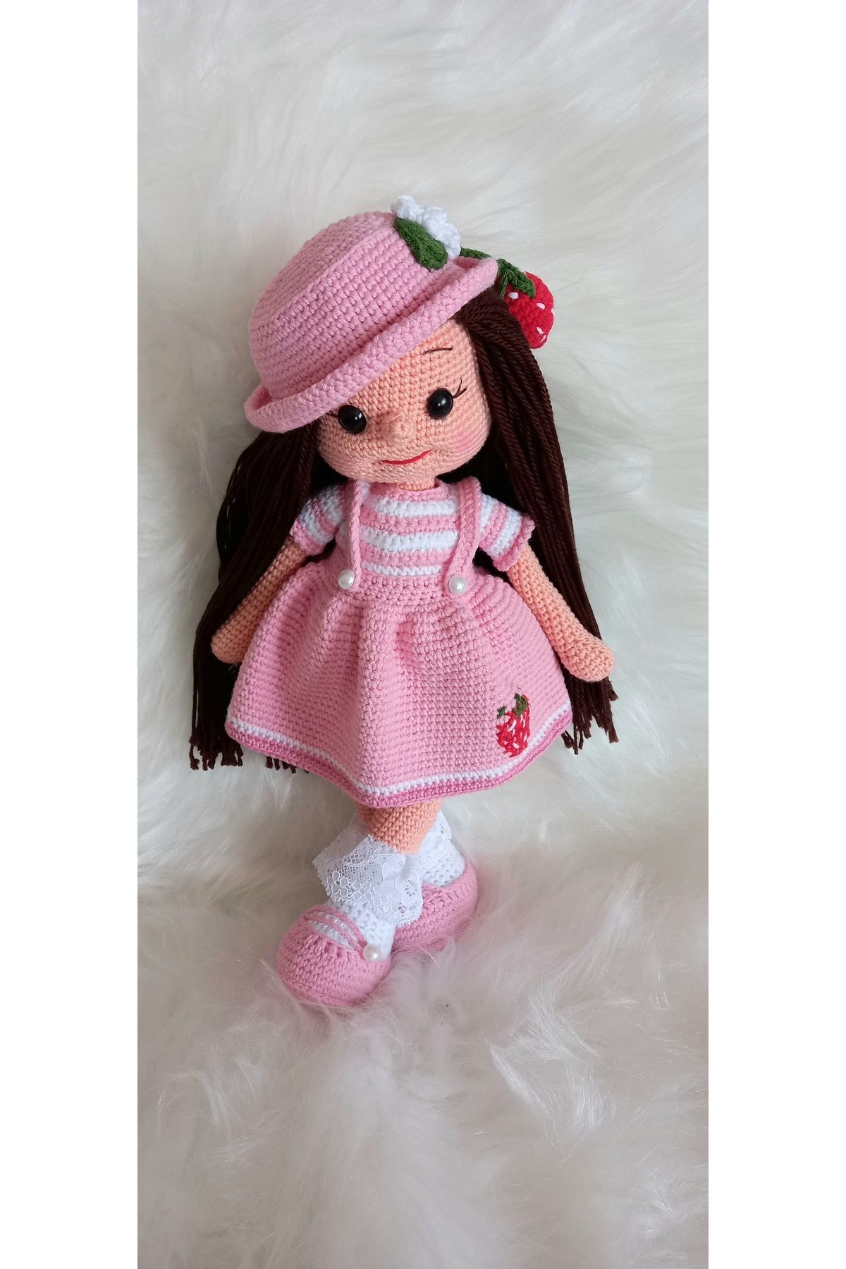 Toyscity Çilek Kız Esra Amigurumi Organik Oyuncak