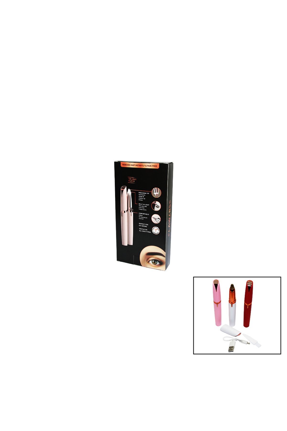 OEM FLAWLBSS USB ŞARJLI KALEM MODELİ KAŞ BURUN YANAK KIL MAKİNESİ (5024)