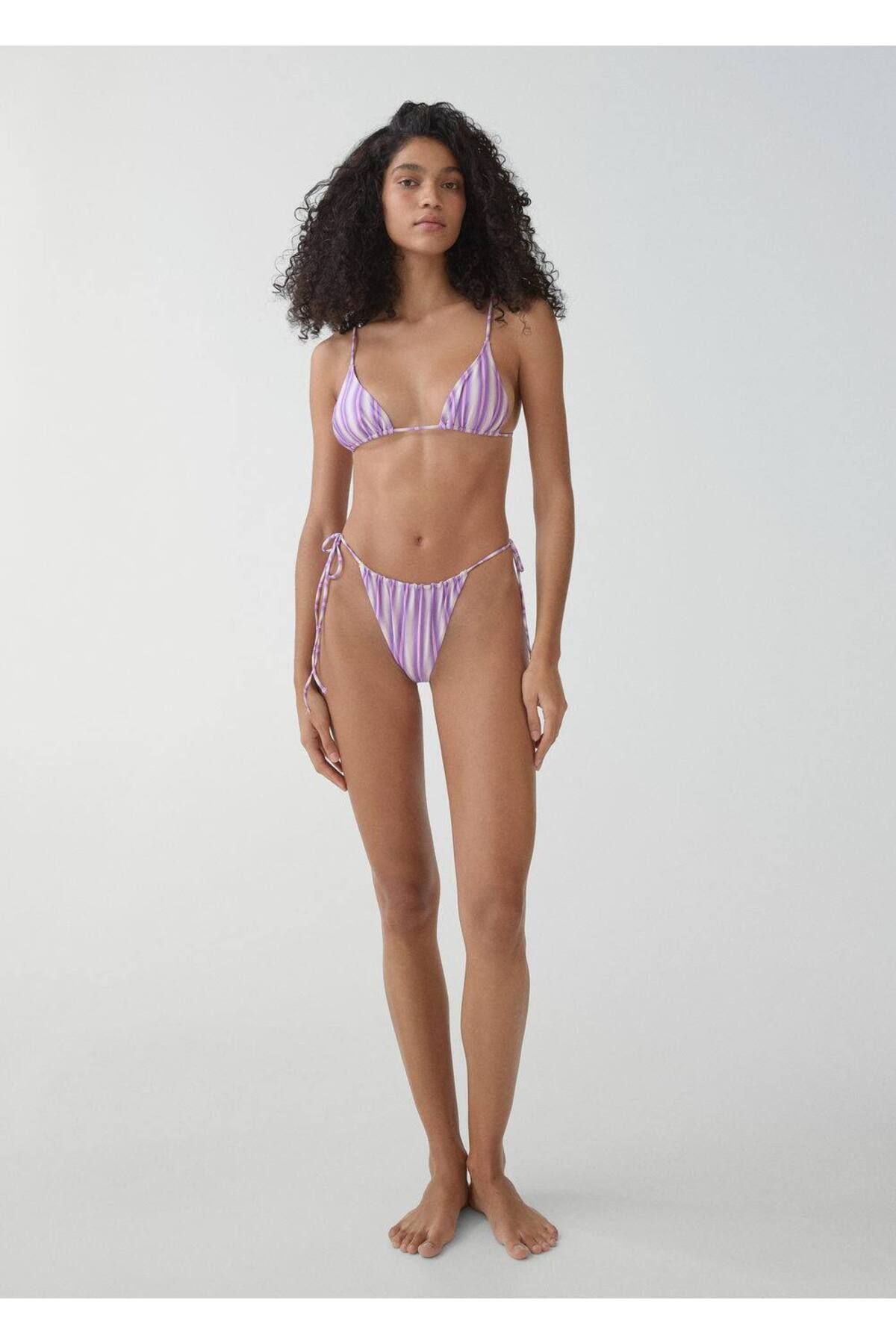 MANGO Woman-Dół bikini w paski — stylowy wygląd 2