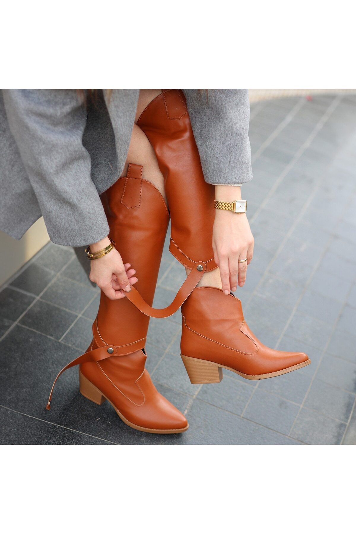 MarDyHome-Tan Skin Removable Heeled Boots and Boots 5