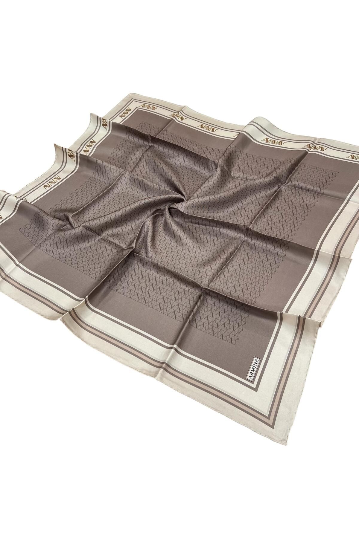TAYYİBE GİYİM İpek Eşarp Nostalji - 8724-08 Vizon Twill