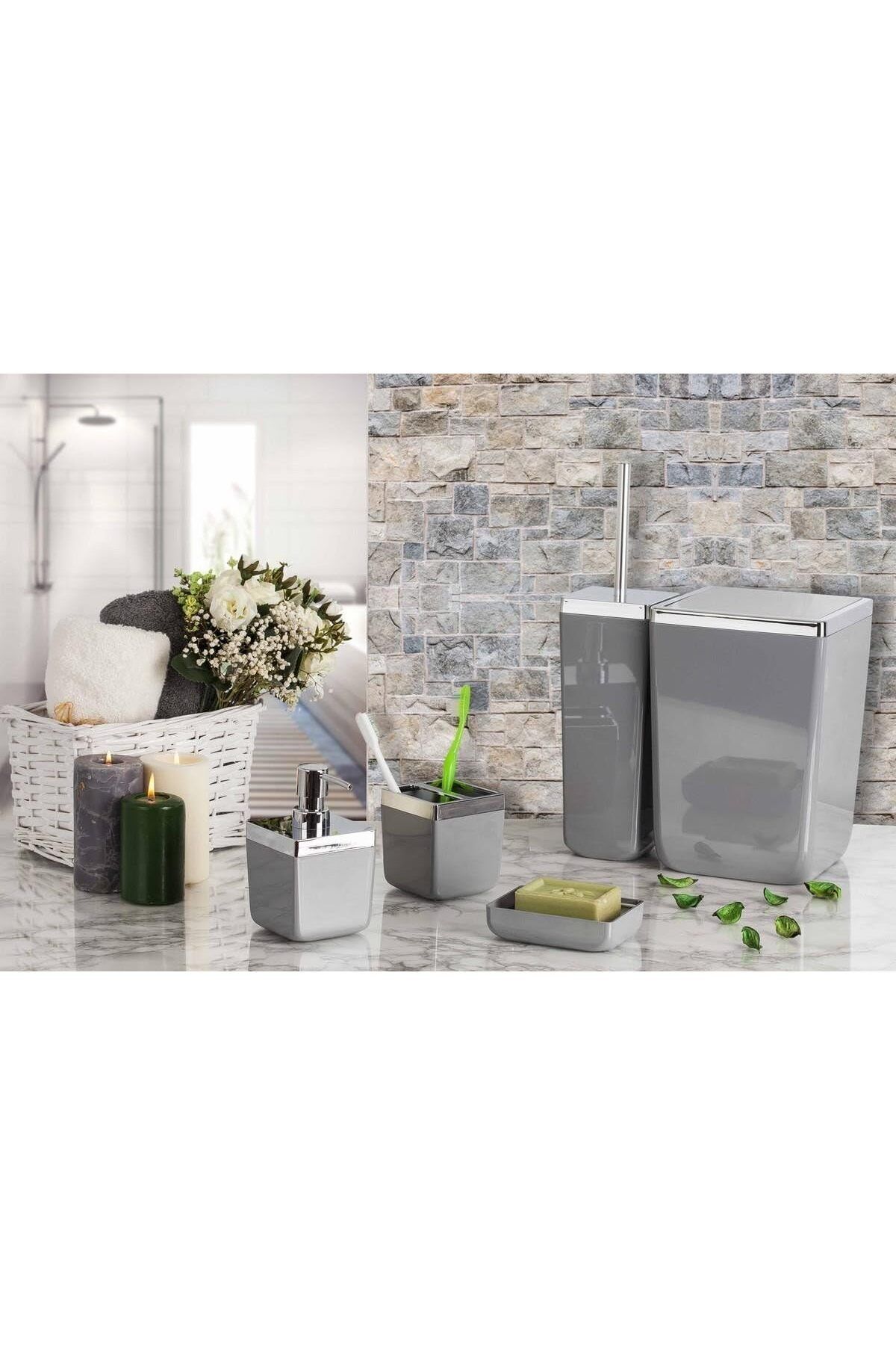 salesalbutik Toskana Banyo Seti/Gri