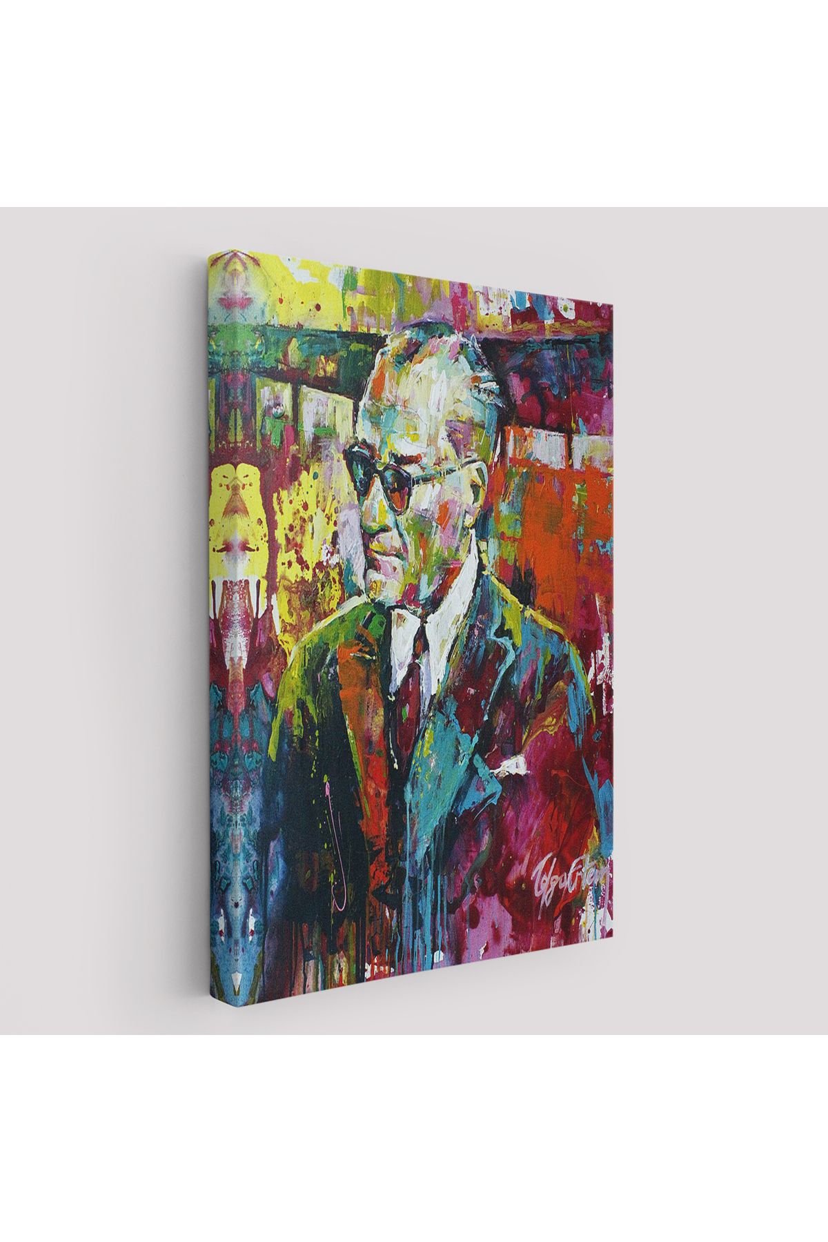 Yarımada Bahçe YB Yağlı Boya Efektli Renkli Mustafa Kemal Atatürk Duvar Tablosu-6069