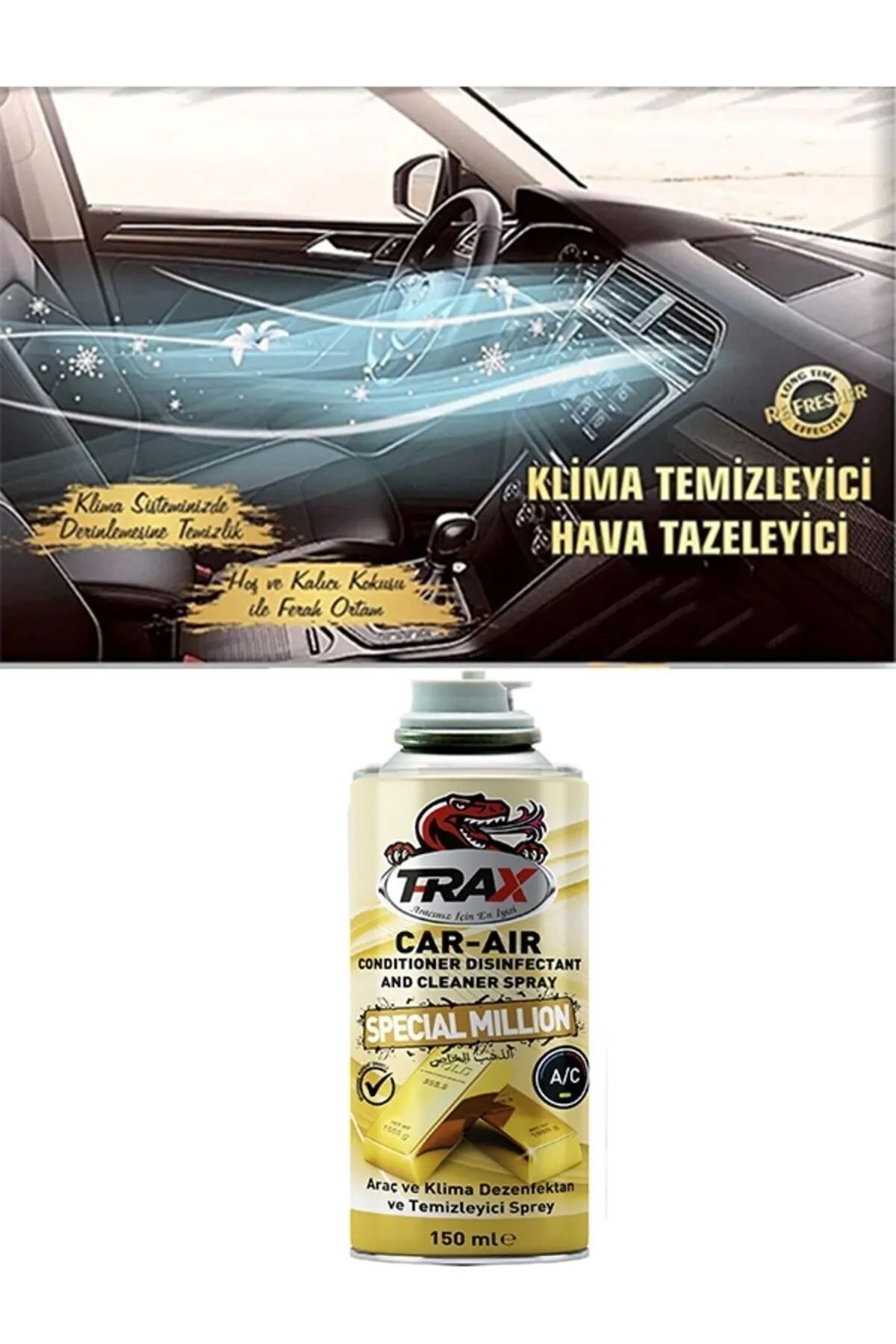 TRAX Klima Fresh Temizleyici Klima Bombası Koku Giderici Bomba Special Million Aromalı