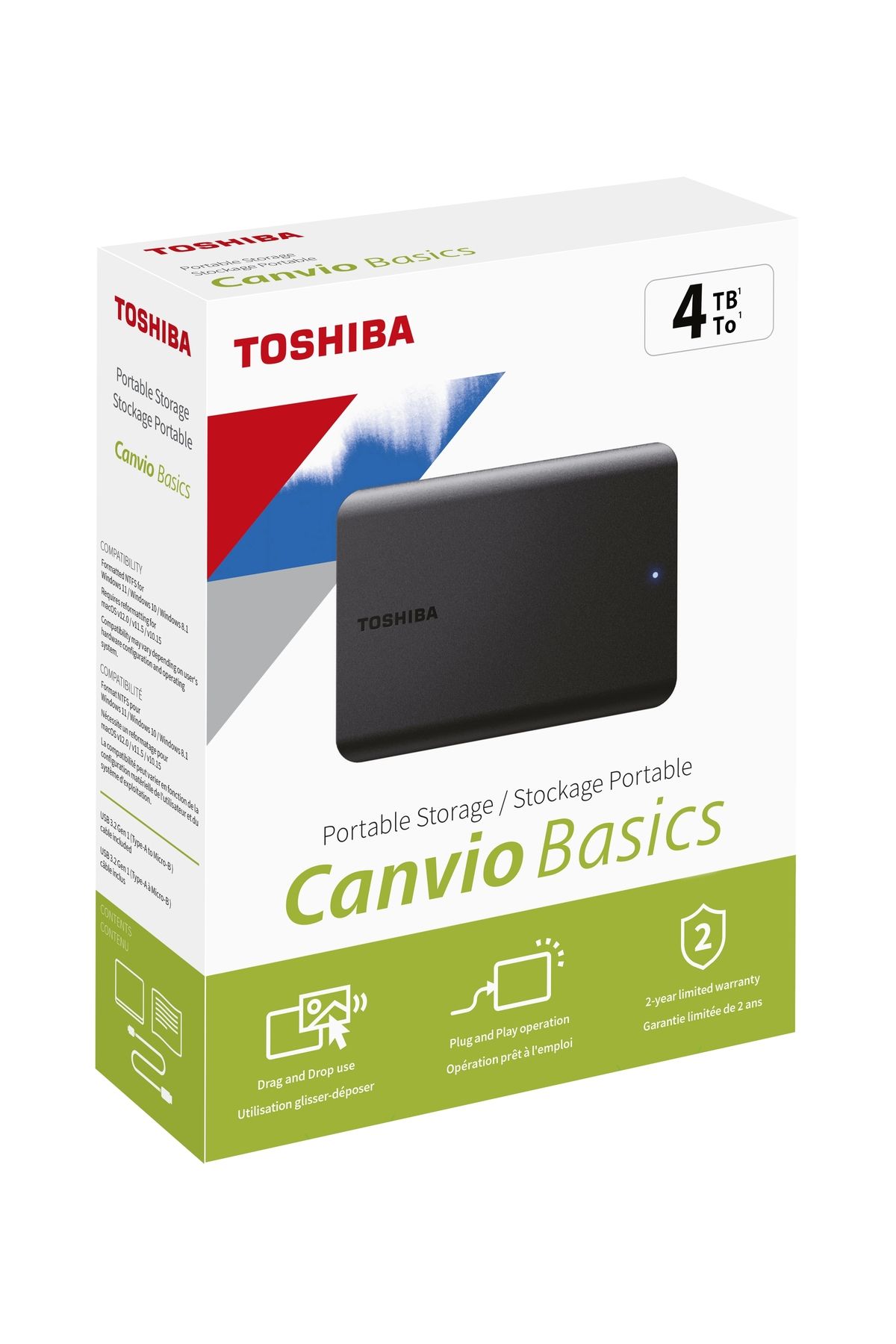 Toshiba 4tb Canvıo Basıcs 2.5" Usb3.2 G1 Hdtb540ek3ca