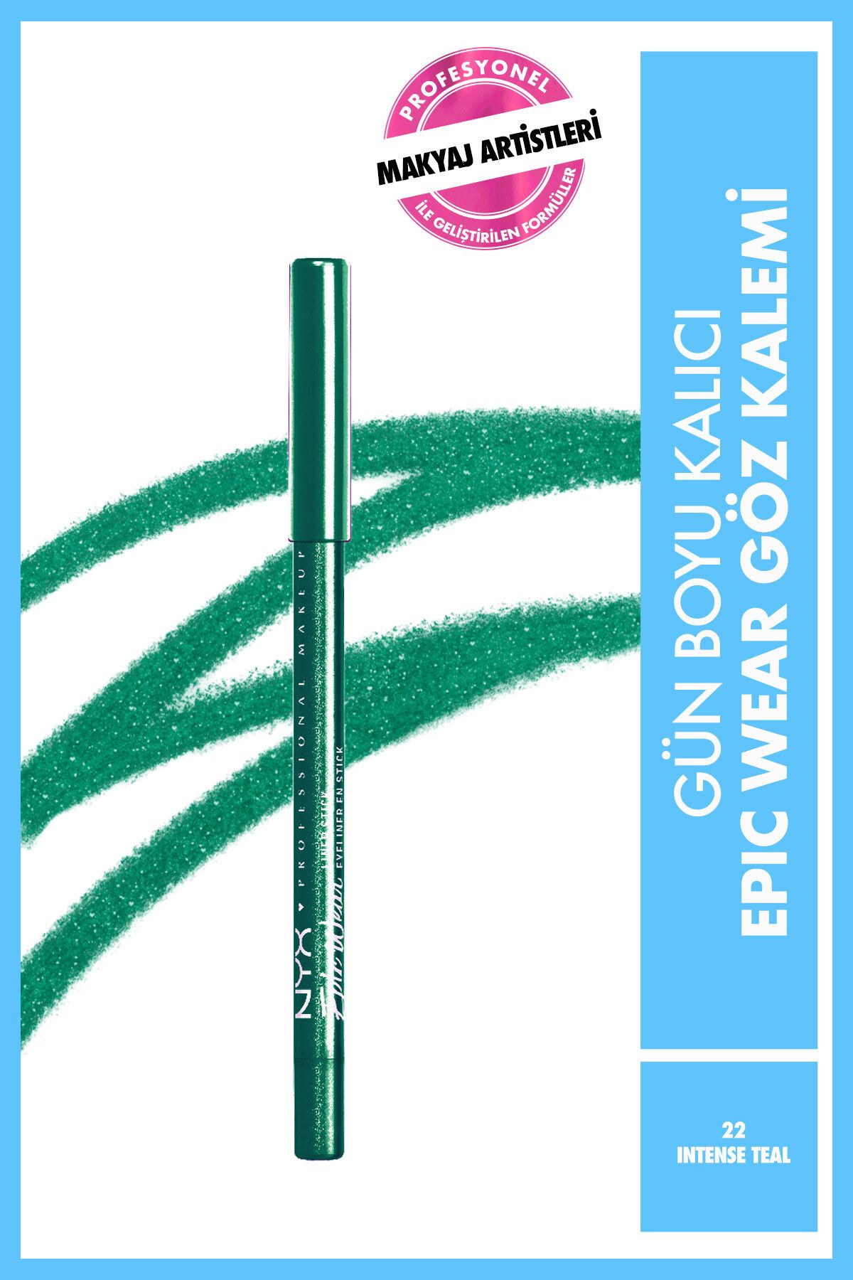 NYX Professional Makeup Epic Wear Liner Sticks Göz Kalemi - Intense Teal - Koyu Yeşil