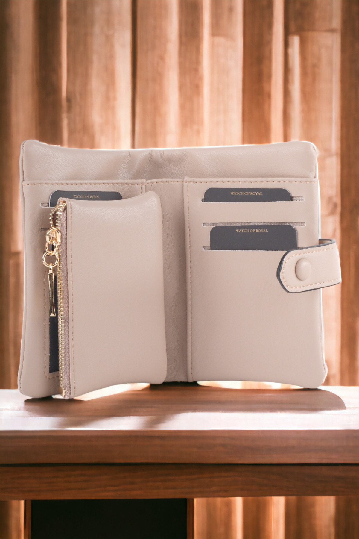 کیف پول مردانه بژ WATCHOFROYAL | TYCHPH8P3N170117412332277 اورجینال - تصویر 8