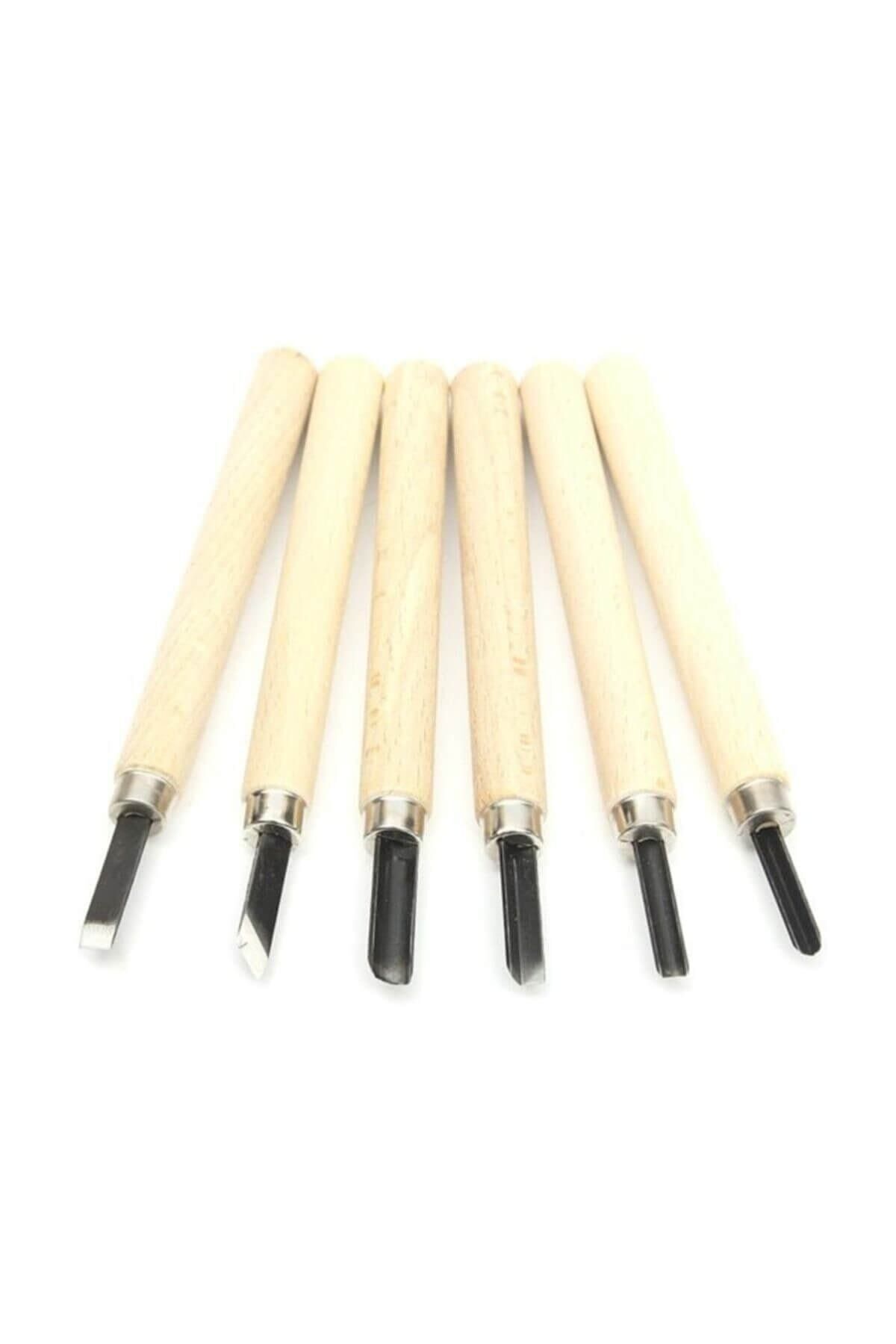 Genel Markalar Ahşap Ve Seramik Oyma Seti 6`lı H.s