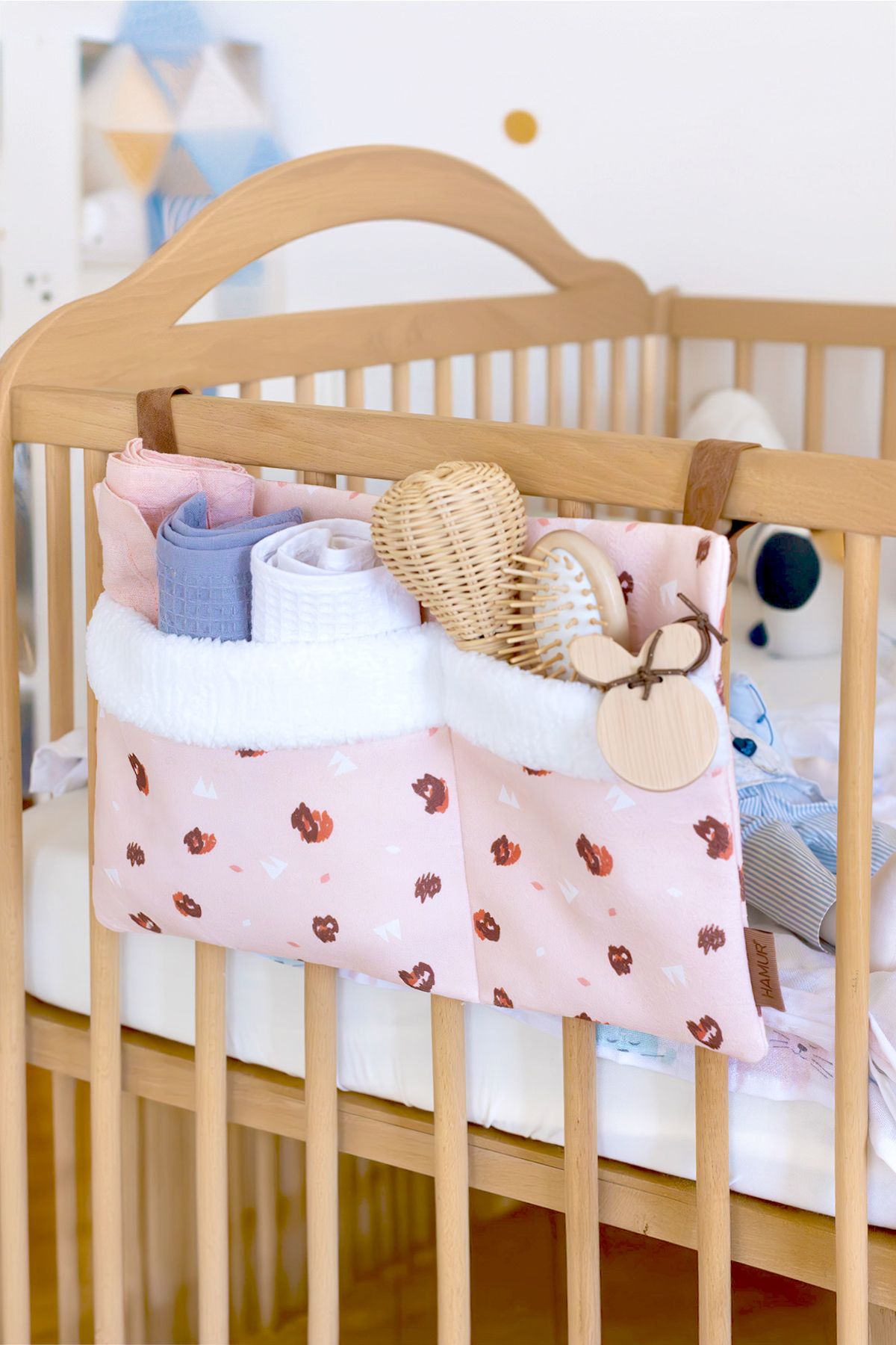 HAMUR Pratik Askılı Organizer Bebek Arabası Beşik Kenar Fluffy Organizer Ada fotoğrafı 5 (önizleme)