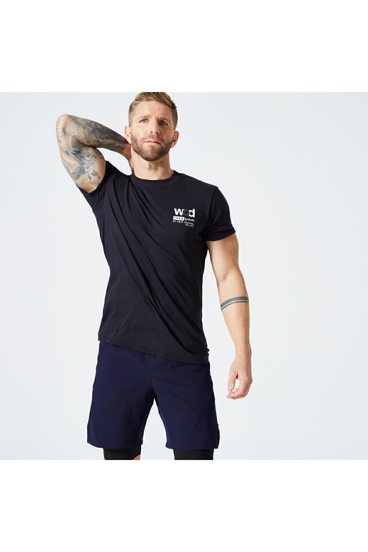 Decathlon Erkek Siyah Slim Bisiklet Yaka Spor Ti ortu 500 Cross Training Fiyat Yorumlar Trendyol