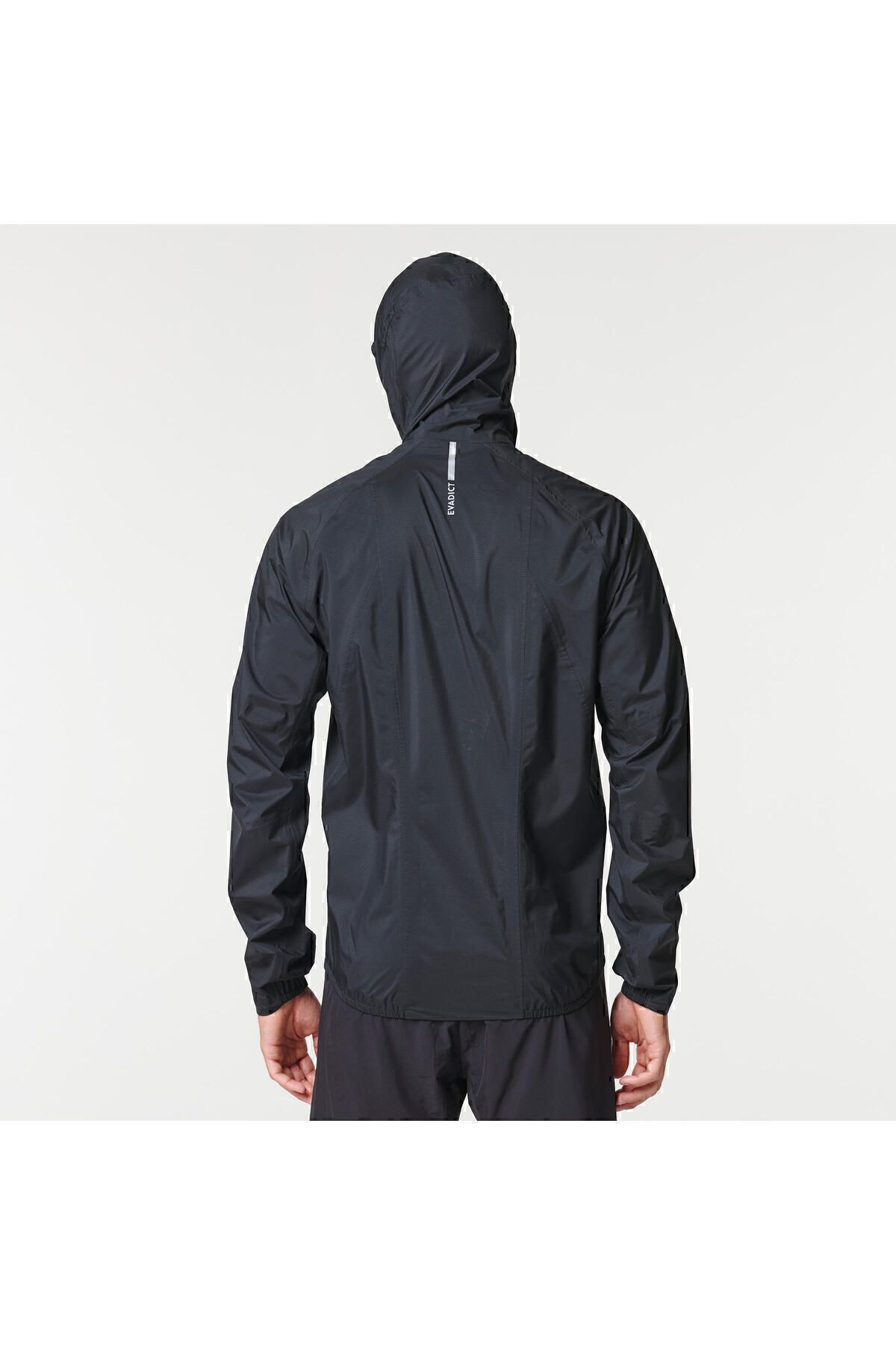 کاپشن ورزشی مشکی مردانه كاپشن ضد آب مدل Evadict Decathlon