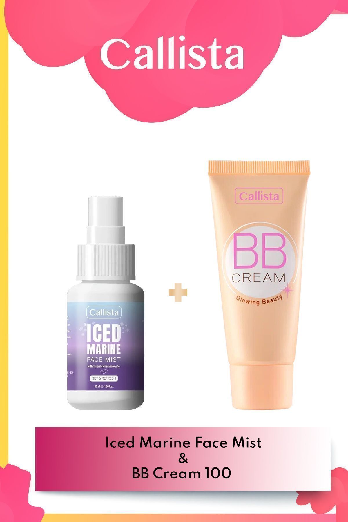 Iced Marine Face Mist Makyaj Sabitleyici & BB Cream 100 Çok Açık Makyaj Seti