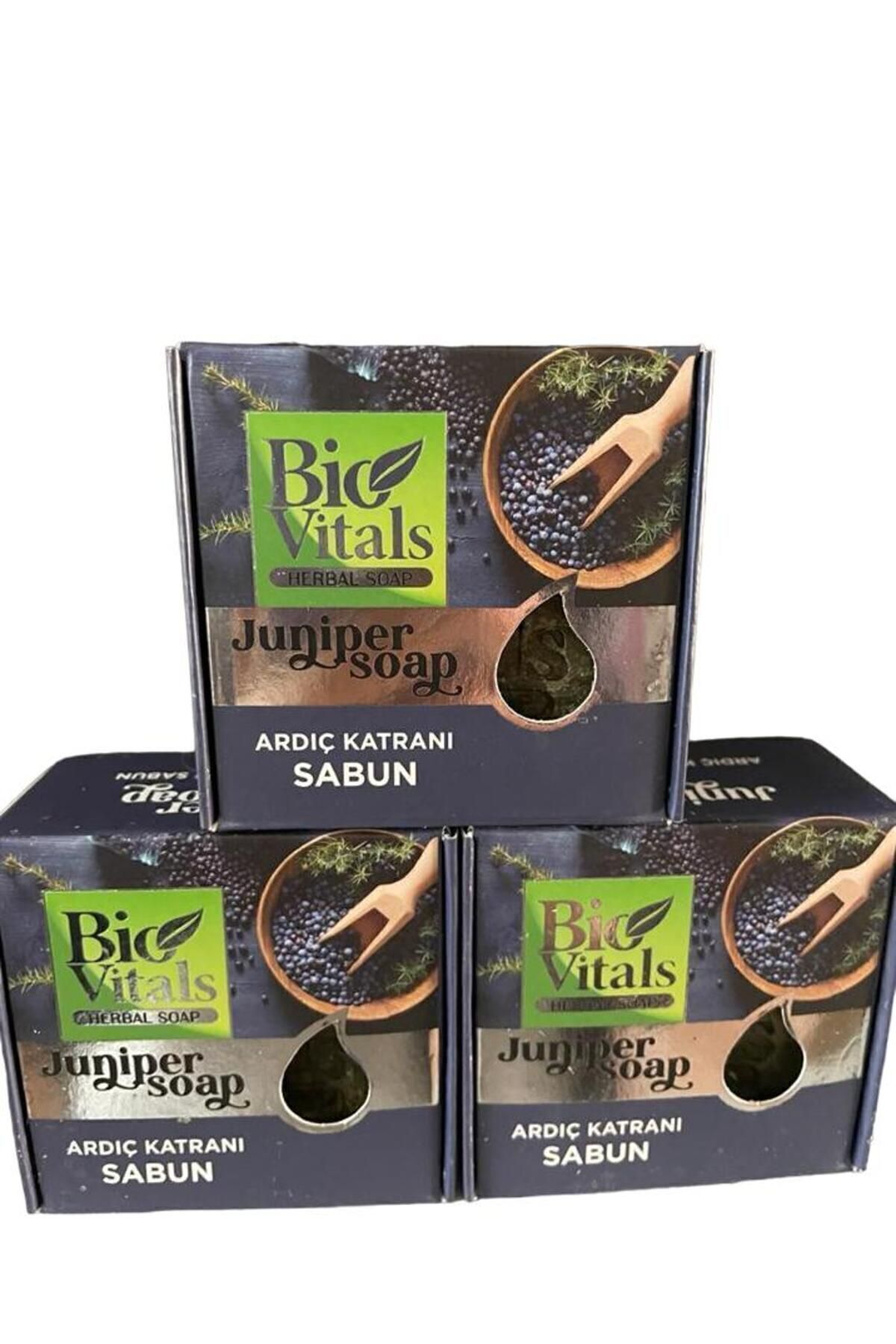 Bio Vitals-صابون قطران العرعر 125 جرام (عبوة من 3 قطع) 1