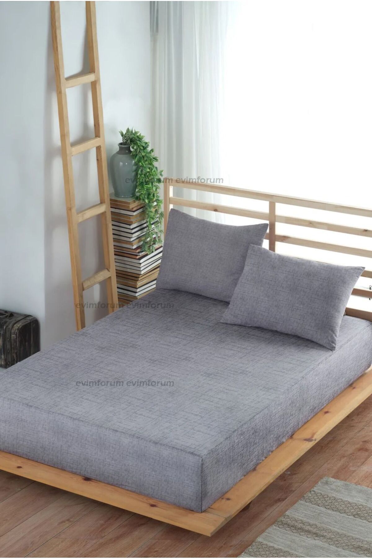 Formeya-Adelya Grey Spannbettlaken-Set (MIT KISSENBEZUG) für Einzel- oder Doppelbett 4