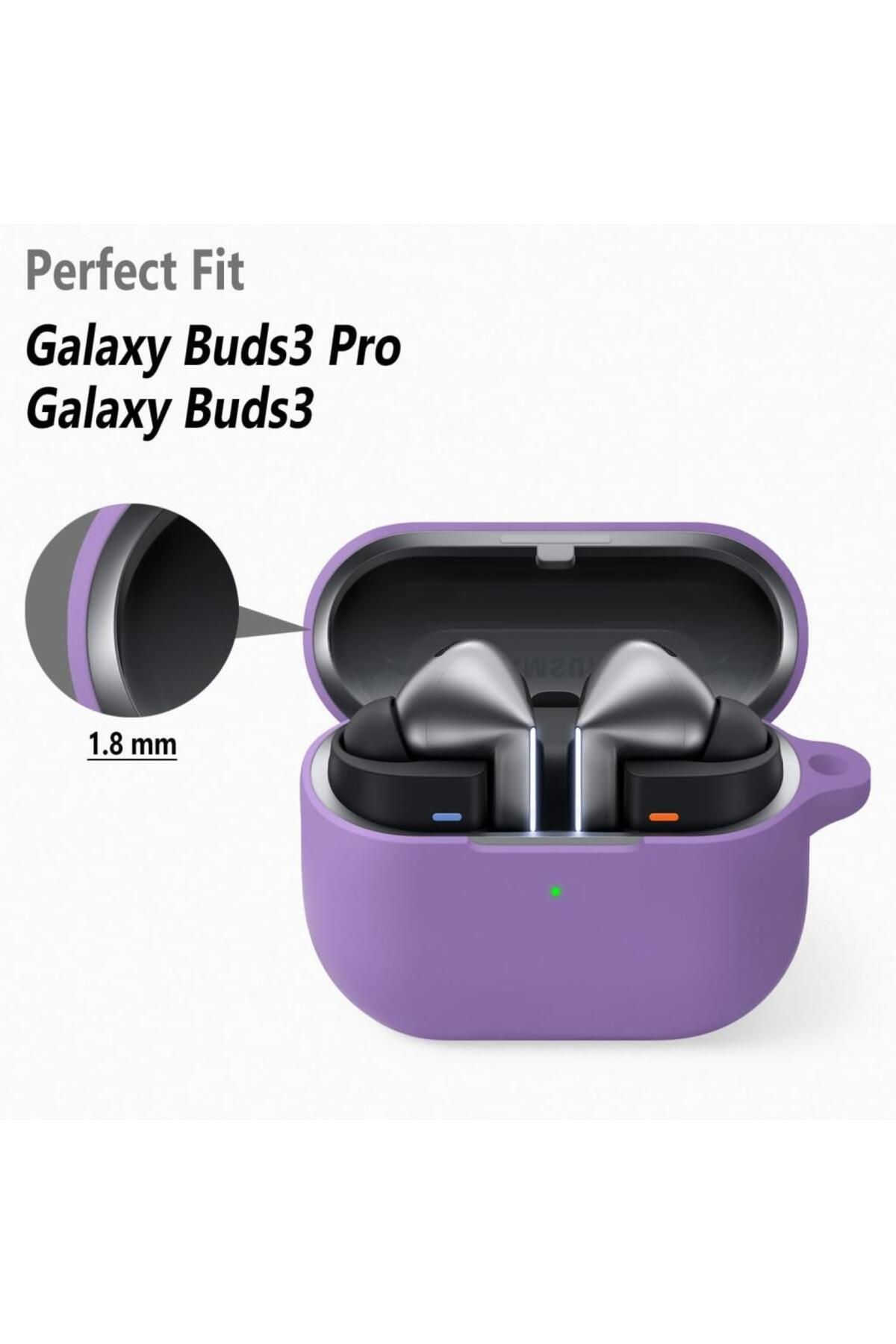 Samsung Galaxy Buds 3 / 3 Pro Kılıf Standart Yumuşak Silikon Kılıf Lila 2