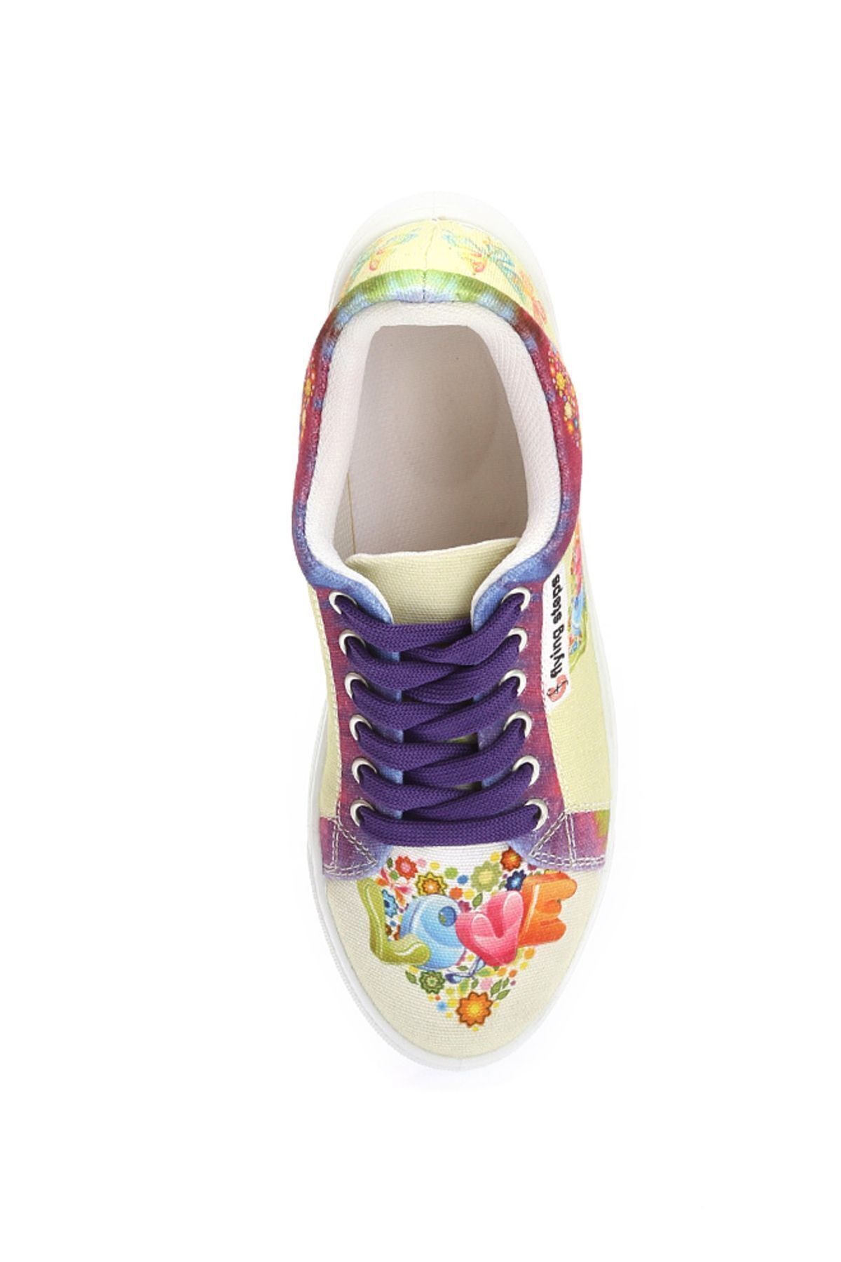 Flyingsteps-Pantofi sport colorați pentru femei, unisex, cu șireturi, cu talpă ortopedică 4