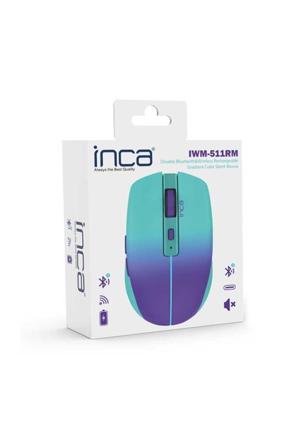 IWM-511RM Dual Mod Bluetooth+Wireless Rechargeable Gradient Color Silent Mouse - 6
