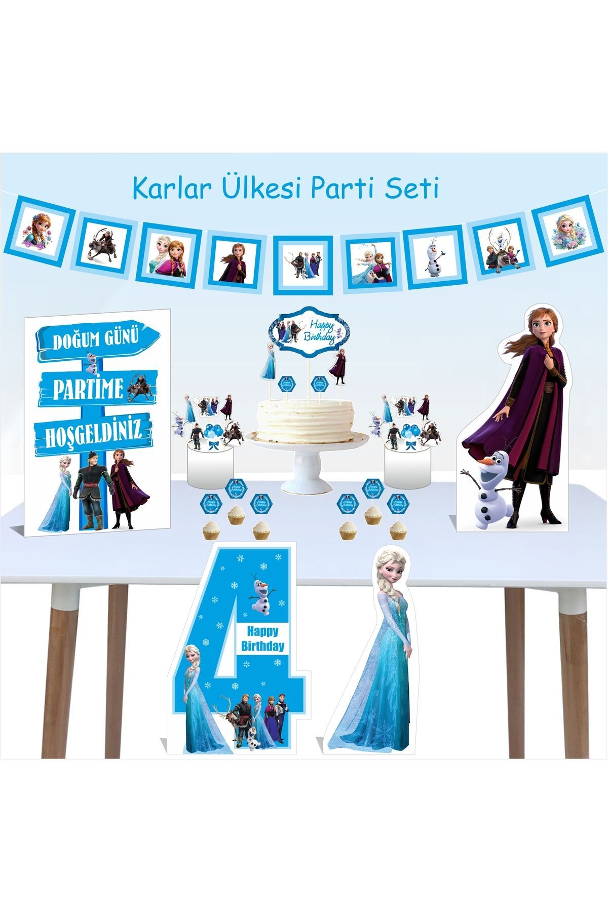 Karlar Ülkesi Elsa 4 Yaş Doğum Günü Parti Paketi