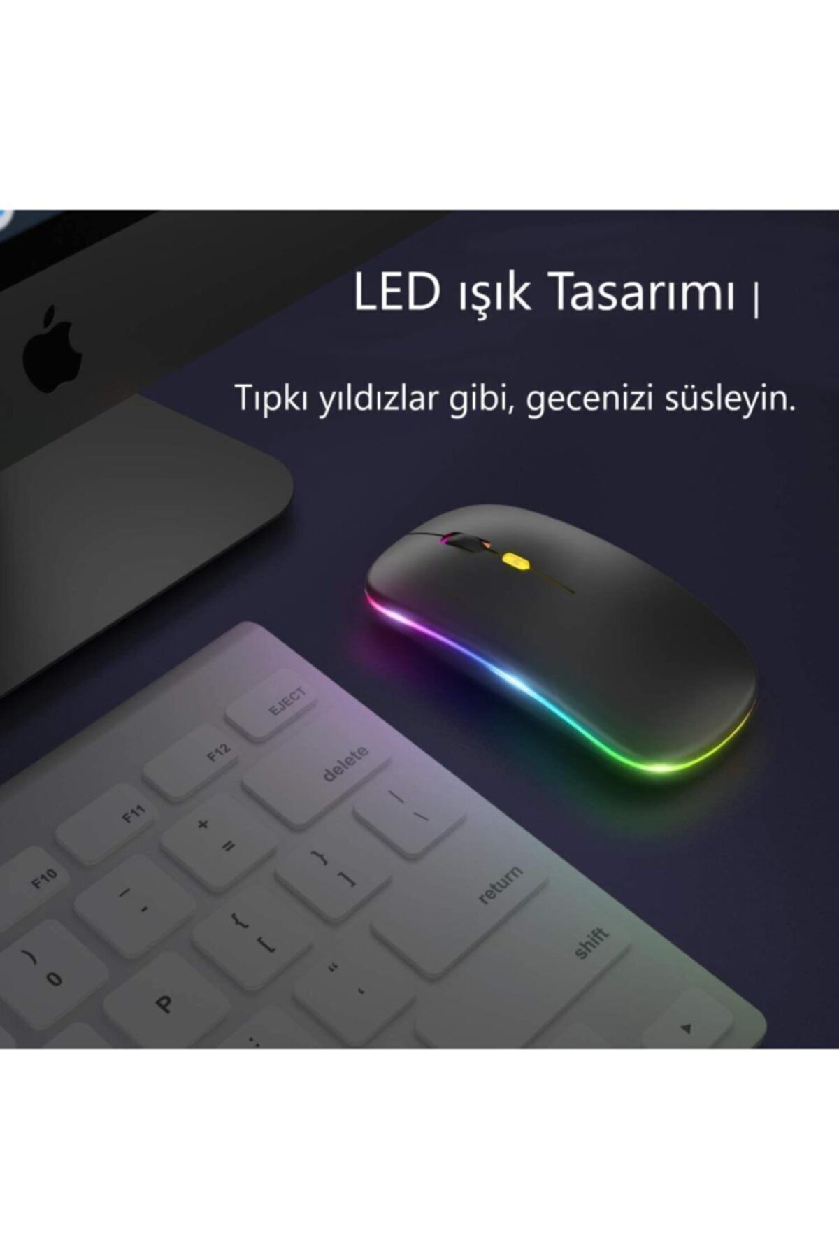 Nivagatore M40 Şarjlı Kablosuz Mouse 800/1200/1600dpi 2.4ghz Rgb Ledli ...