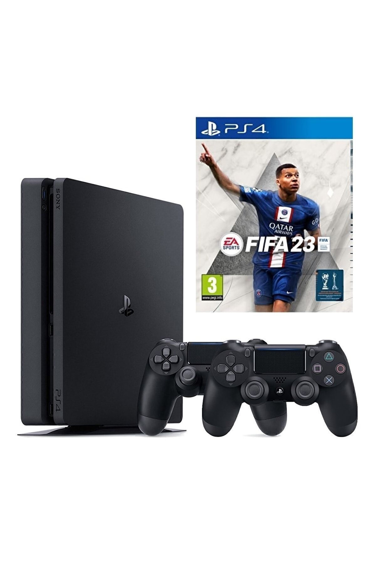 Sony Playstation 4 Slim 1 Tb + 2. Ps4 Kol + Ps4 Fifa 23