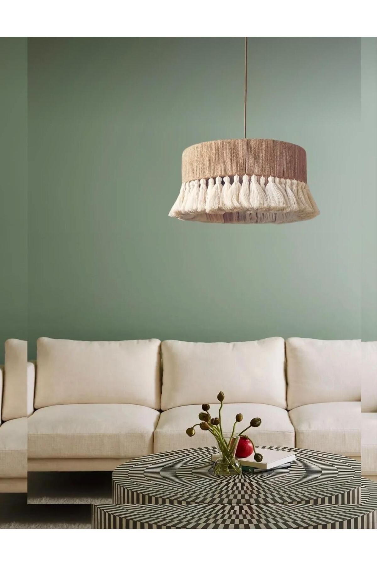 YıldırımHome35-Bohemian Chandelier Rustic Chandelier Wicker Chandelier Jute Chandelier Macrame Chandelier Tasseled Chandelier 1