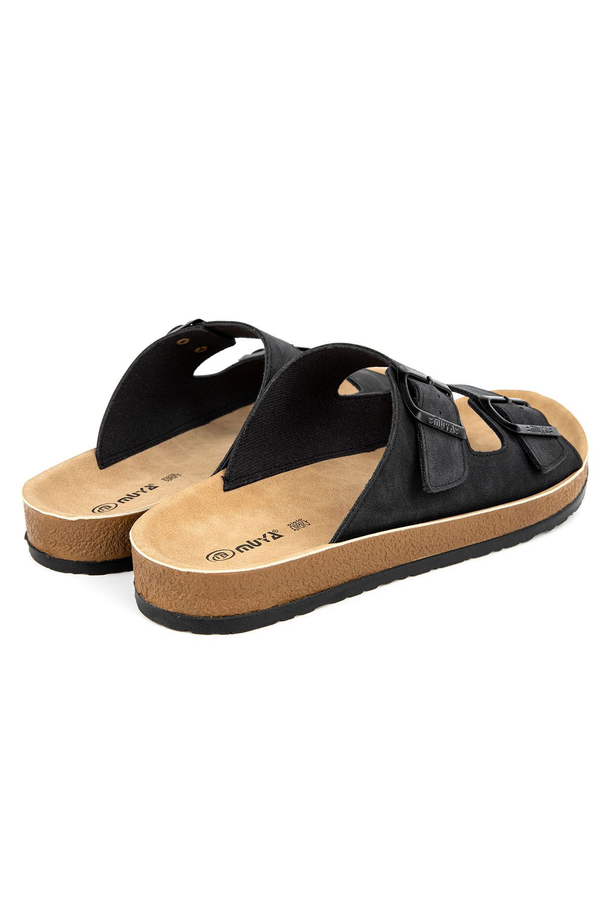 دمپایی سیاه مردانه ارتوپدیکس آلن آناتومیک Double Buckle 31330 Muya