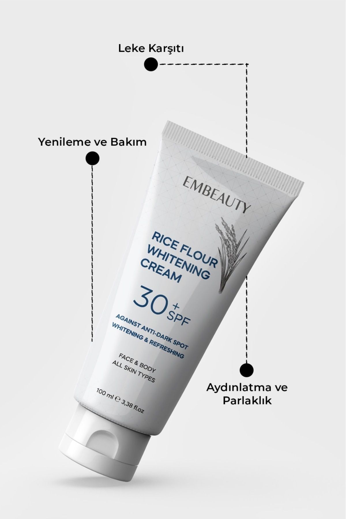 Cilt Beyazlatıcı Aydınlatıcı Leke Karşıtı Bakım Kremi 30 Spf 100 ml