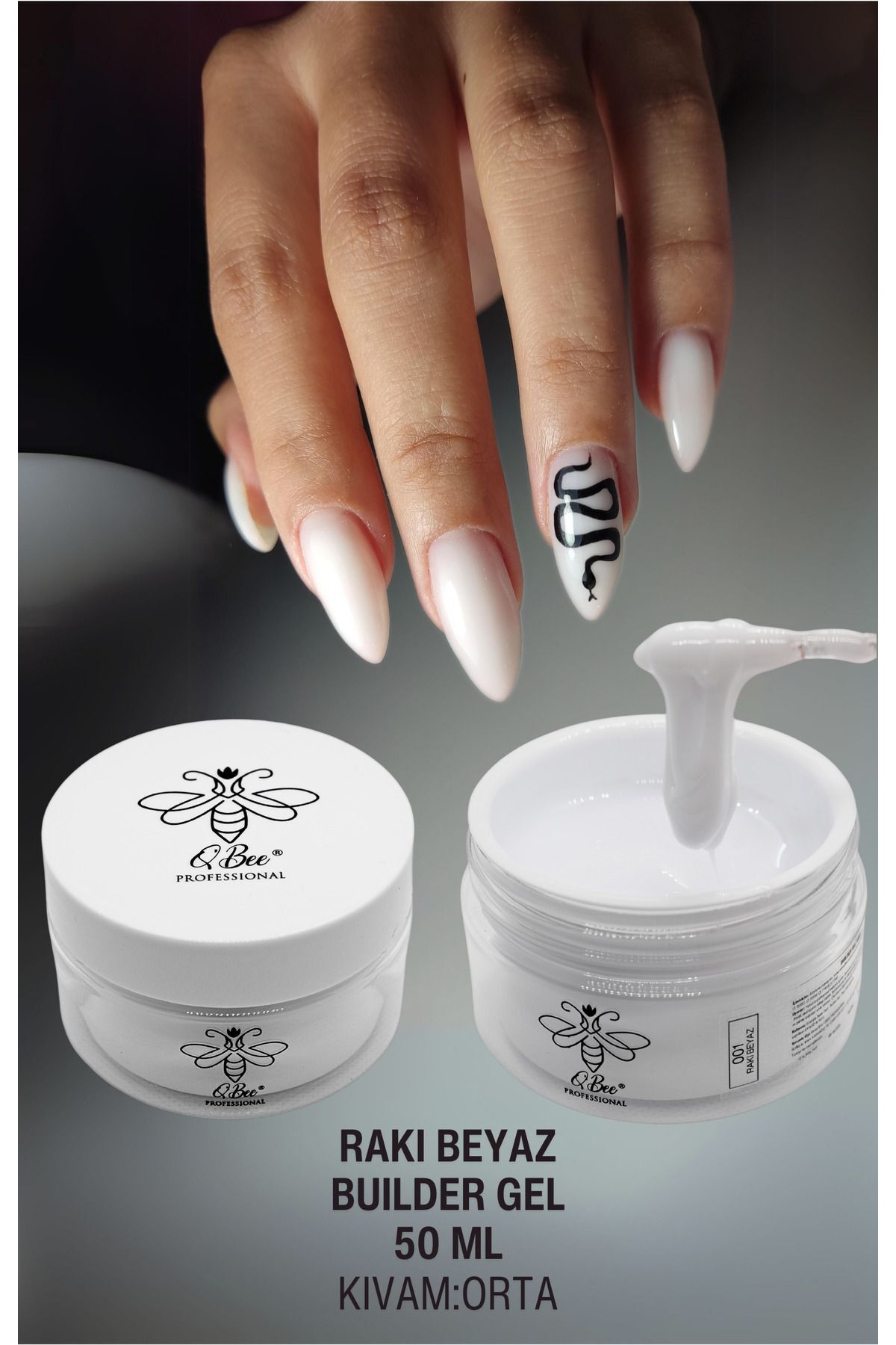 QBEE PROFESSIONAL 50ml Protez Tırnak Jeli Builder Gel Rakı Beyaz Fiyatı ...