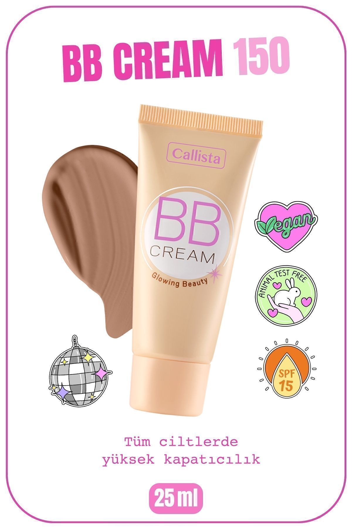 کرم بی و سی نود BB SPF 15 کانسیلر فشرده 150 بژ تیره Callista