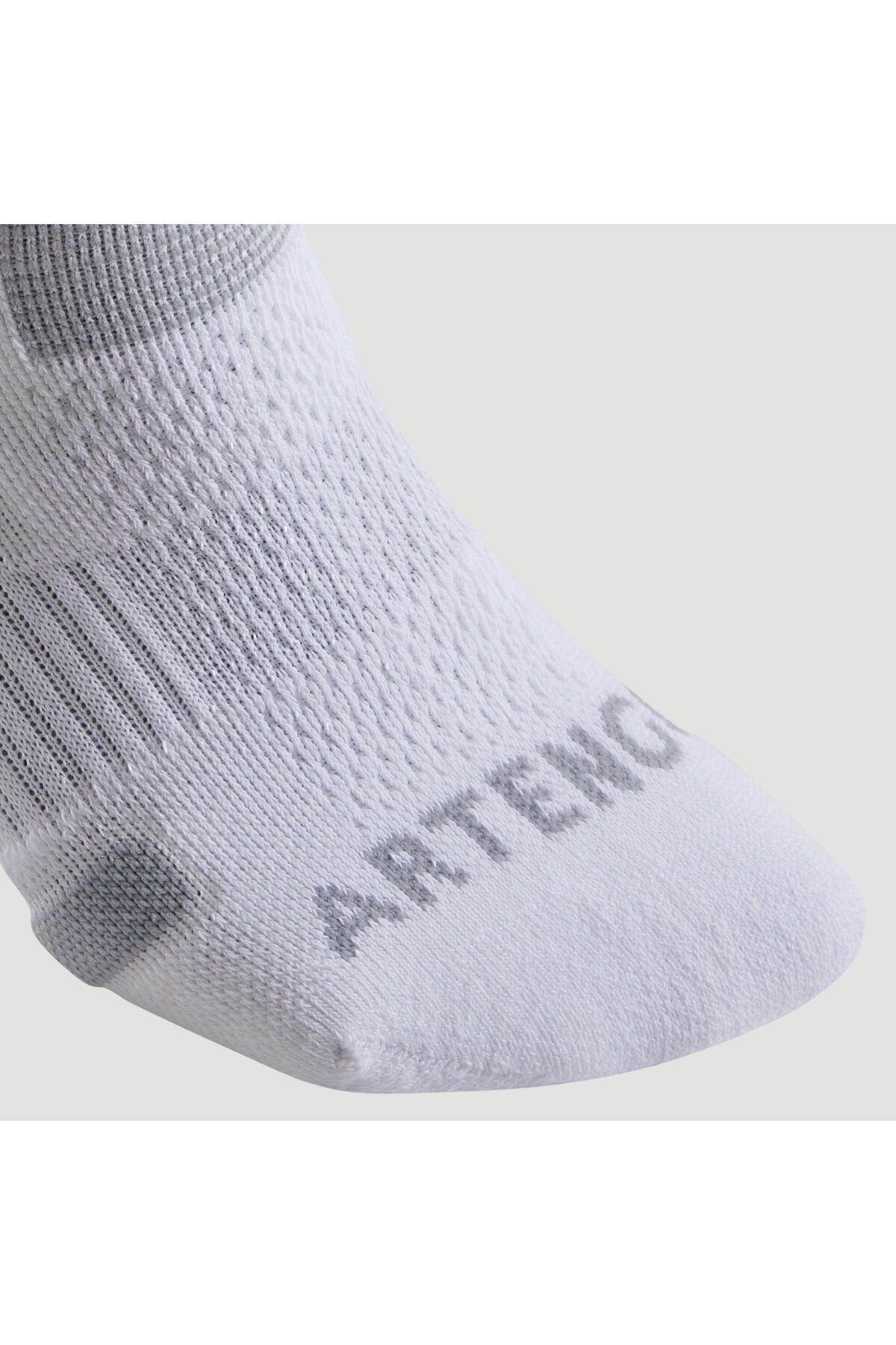جوراب ورزشی سفید مردانه و زنانه تنیس Artango کنسرت با اندازه متوسط 3 Double Grey RS560 Decathlon