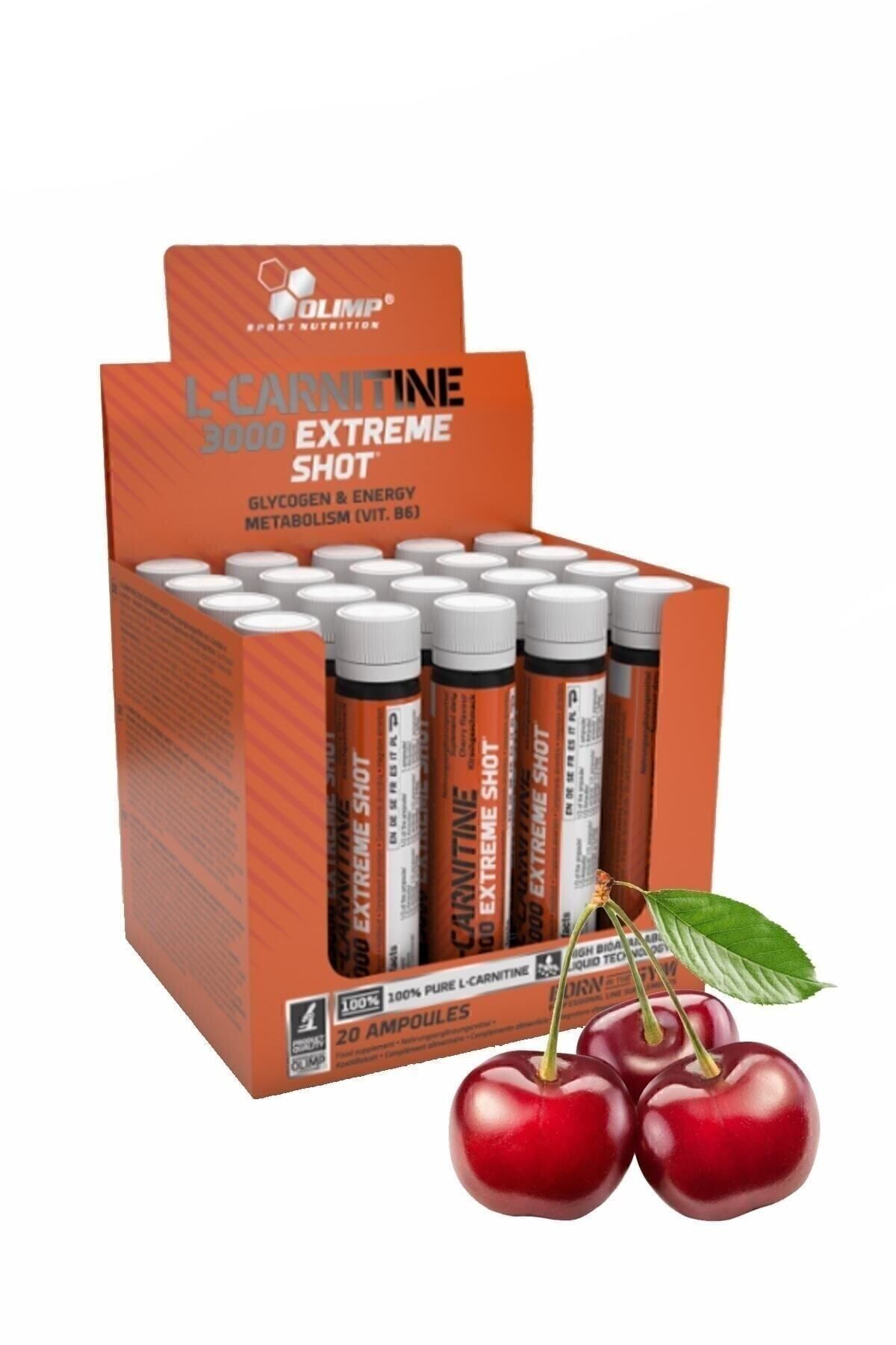 L-carnitine 3000 Shot 20 Ampül Kiraz Aromalı Performans Güç Enerji Artırıcı