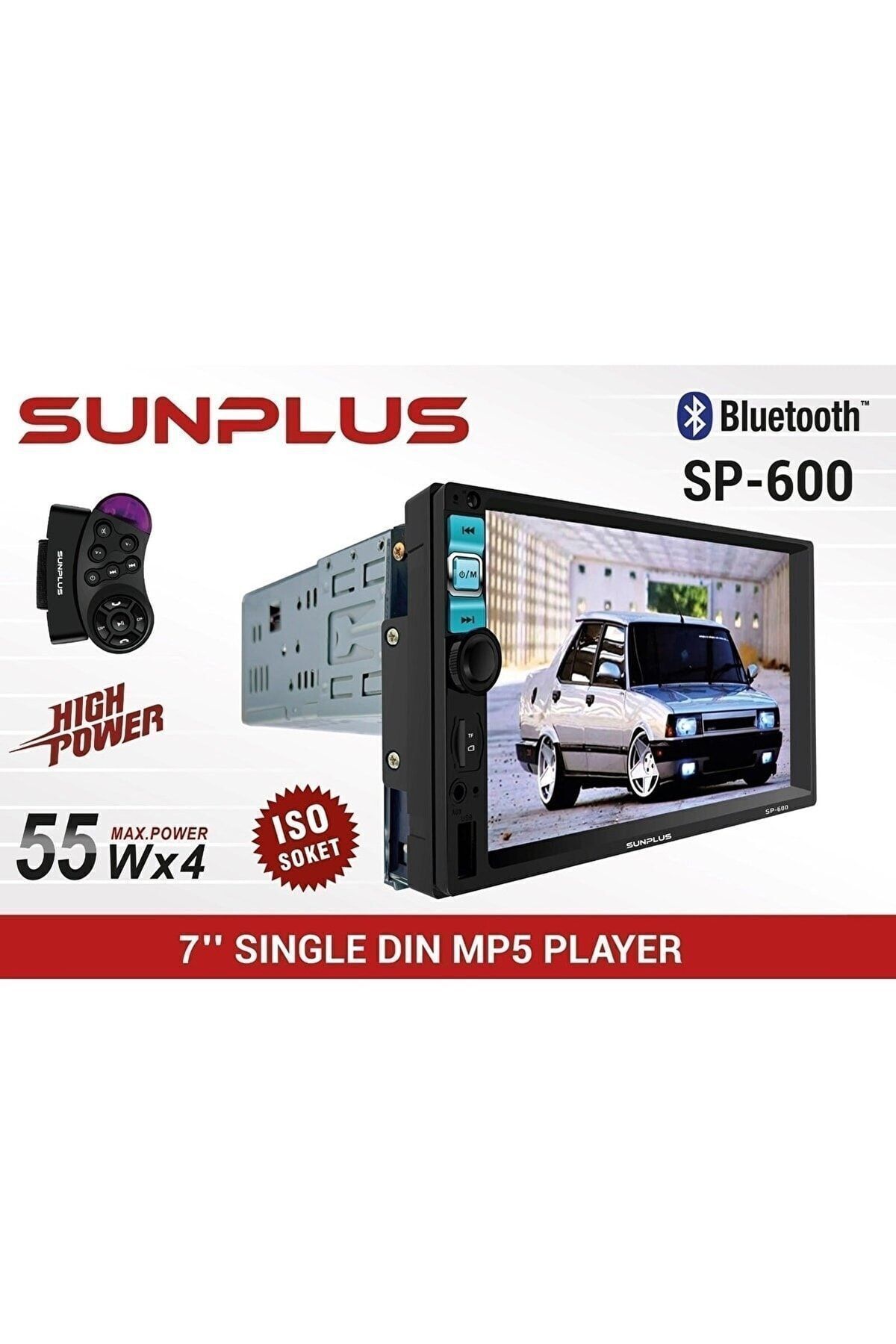 sunplus Sp-600 7" Mp5 Çalar 55w X 4 Bluetooth Dokunmatik Ekran Oto Teyp Tofaş Şahin Serisi Için