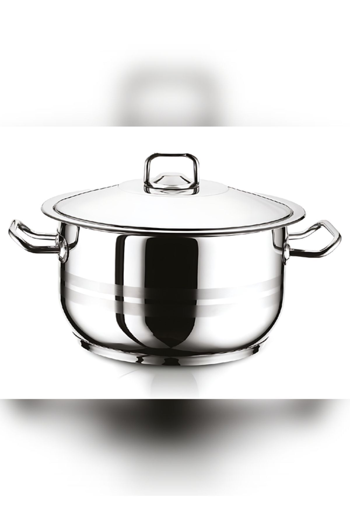 Hascevher-Gastro Çelik Tencere 28x18 cm 18/10 CrNi Çelik Kapak-Çelik Kulp 3