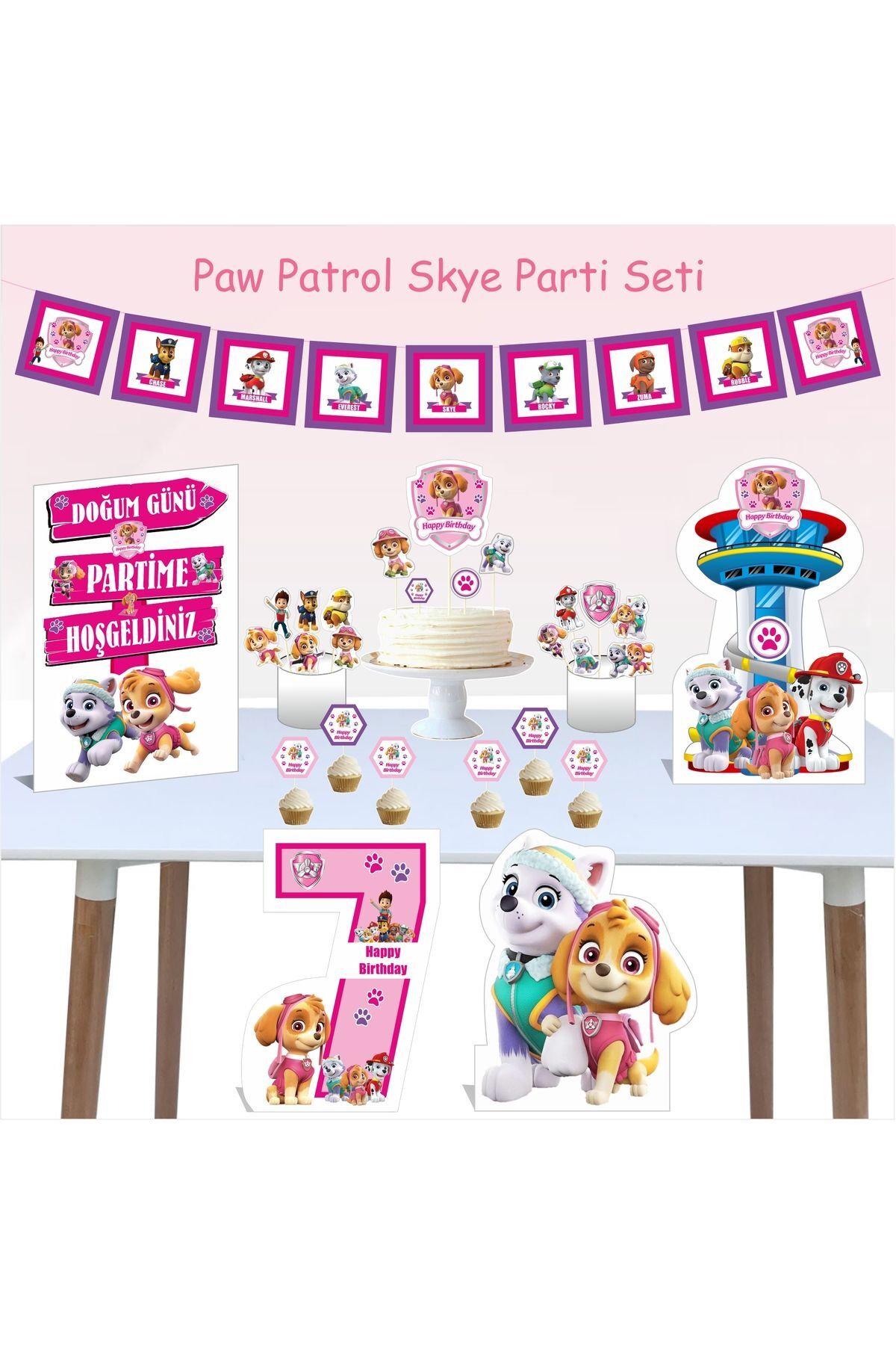 Paw Patrol Skye 7 Yaş Doğum Günü Parti Paketi