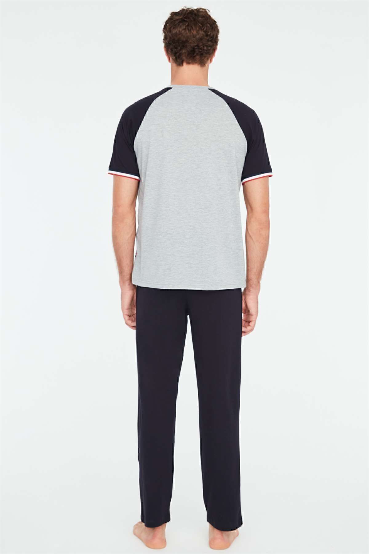 ست پیژامه سبز مردانه پایه. پولو اسن. ملانژ خاکستری Z.1E8.T.6AG6.R8.P U.S. Polo Assn.