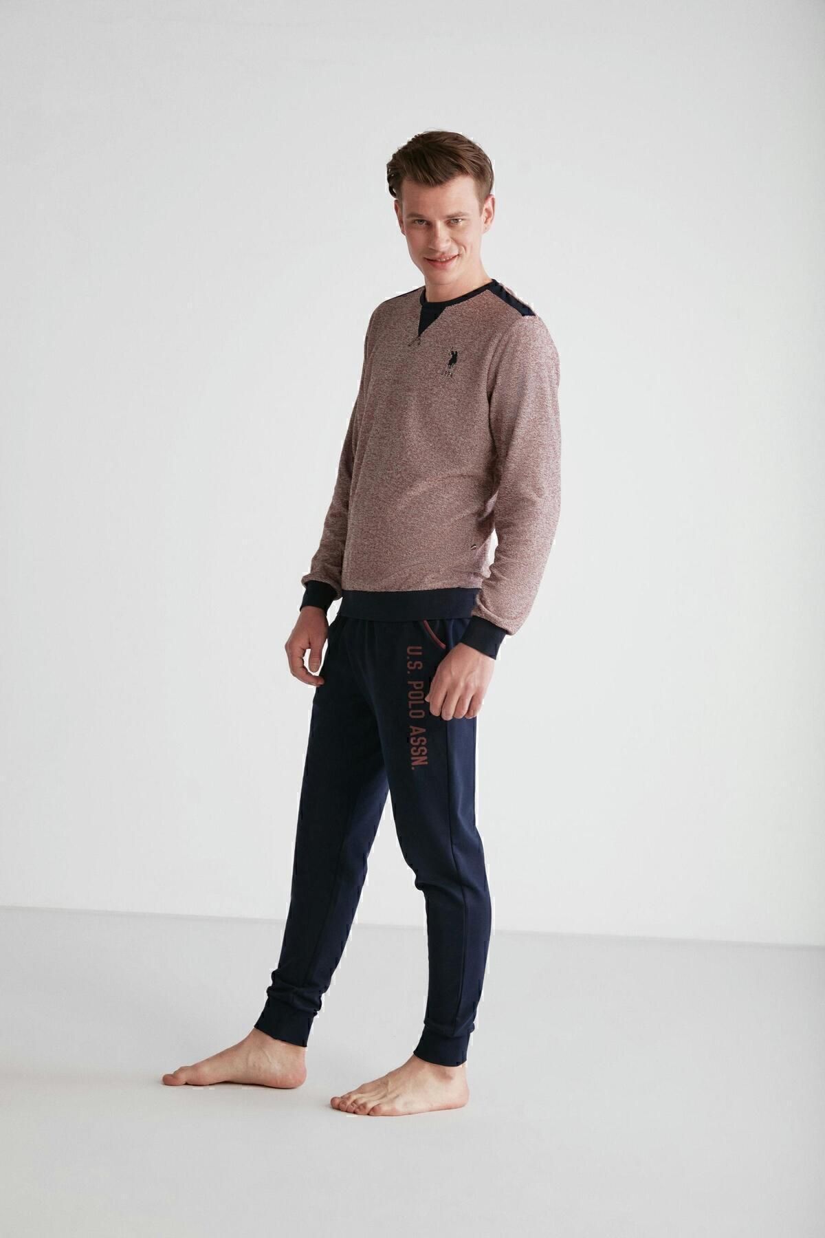 ست پیژامه چند رنگ مردانه پایه. POLO ASSN. لباس خواب یقه گرد کلارت 024K.1Z.8.E.7TA2GR0P U.S. Polo Assn.