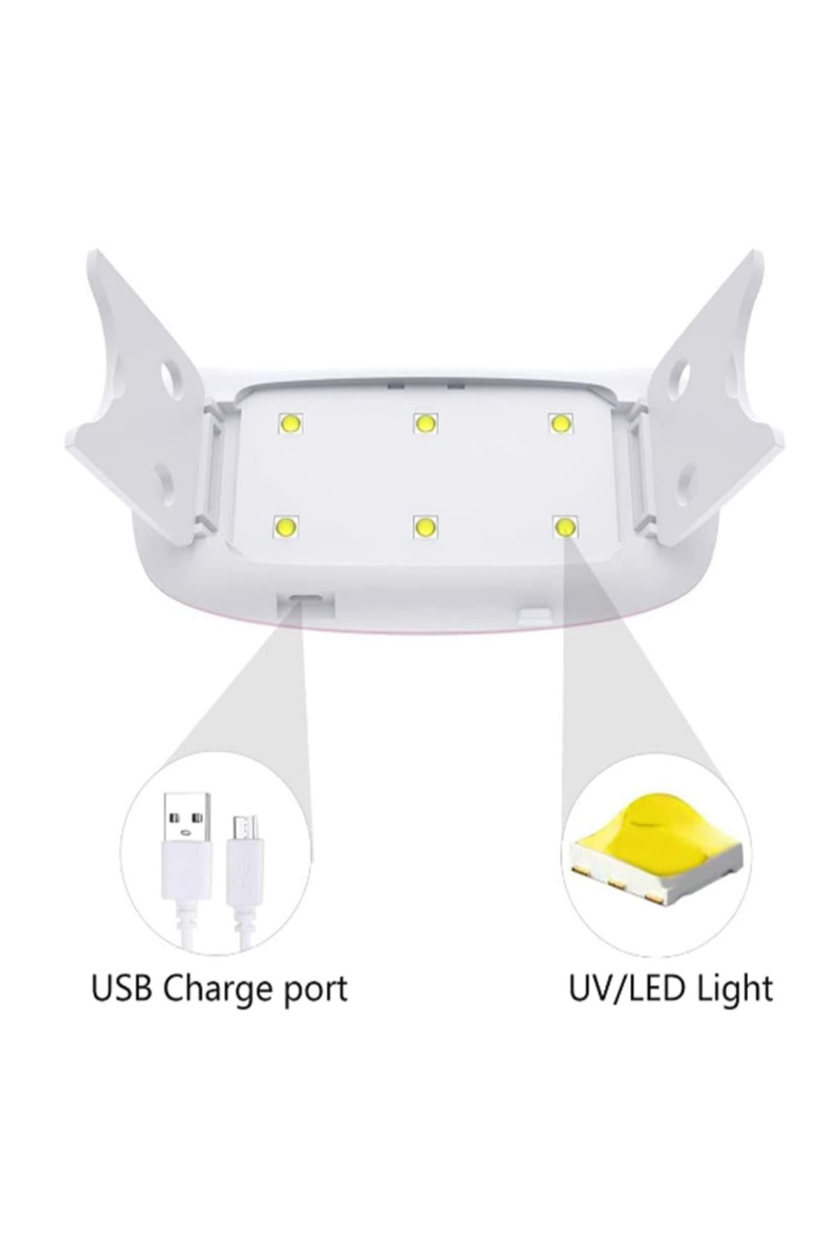 SUNmini 2 Modlu Zaman Ayarlı UV Oje Kurutcu 6 Ultraviyole ledli Takma - Protez Tırnak Kurutucu — nwn_sunmini_ E_Y — تصویر 8 از 8