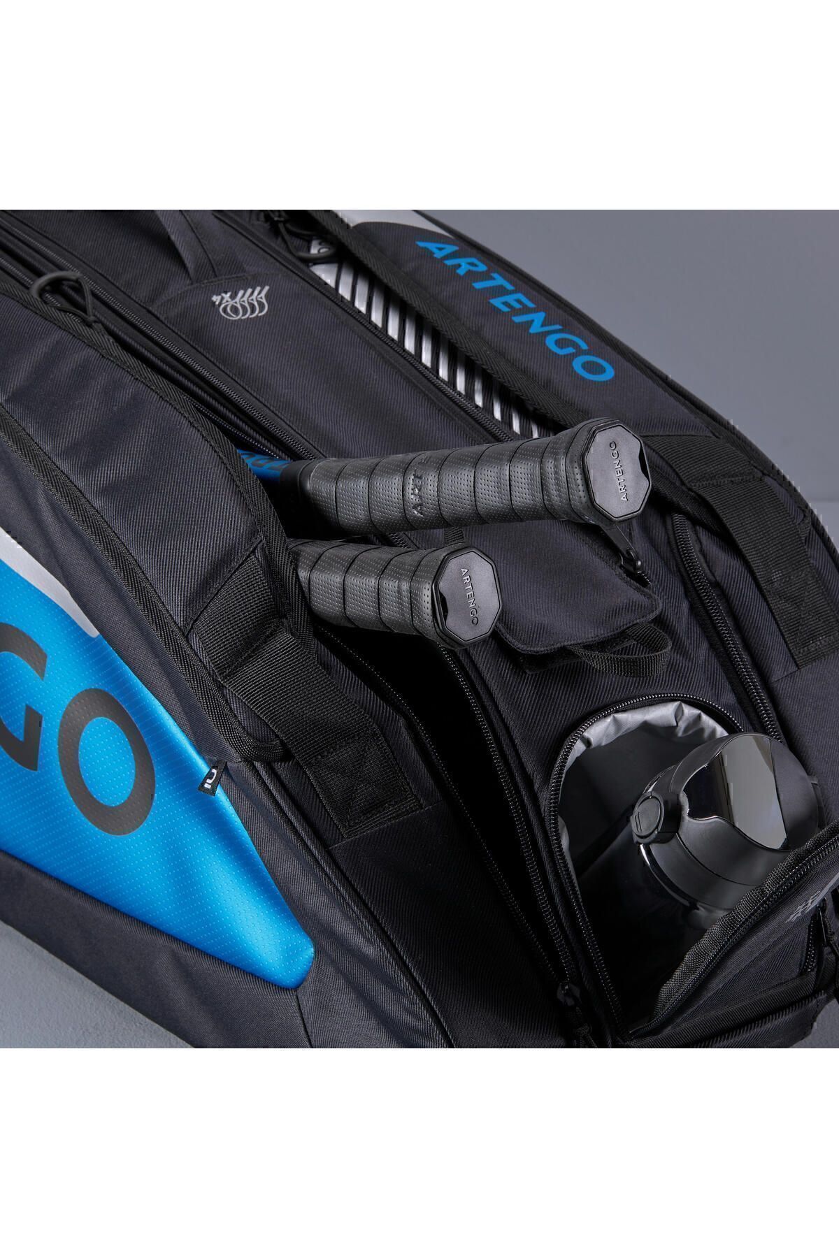 کیف تنیس چند رنگ Artengo آبی 9 راکت Thermobag L Pro Spin Decathlon