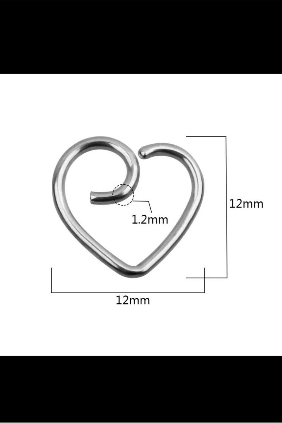 Arescollection-surgical steel heart model daith lobe compatible piercing 2