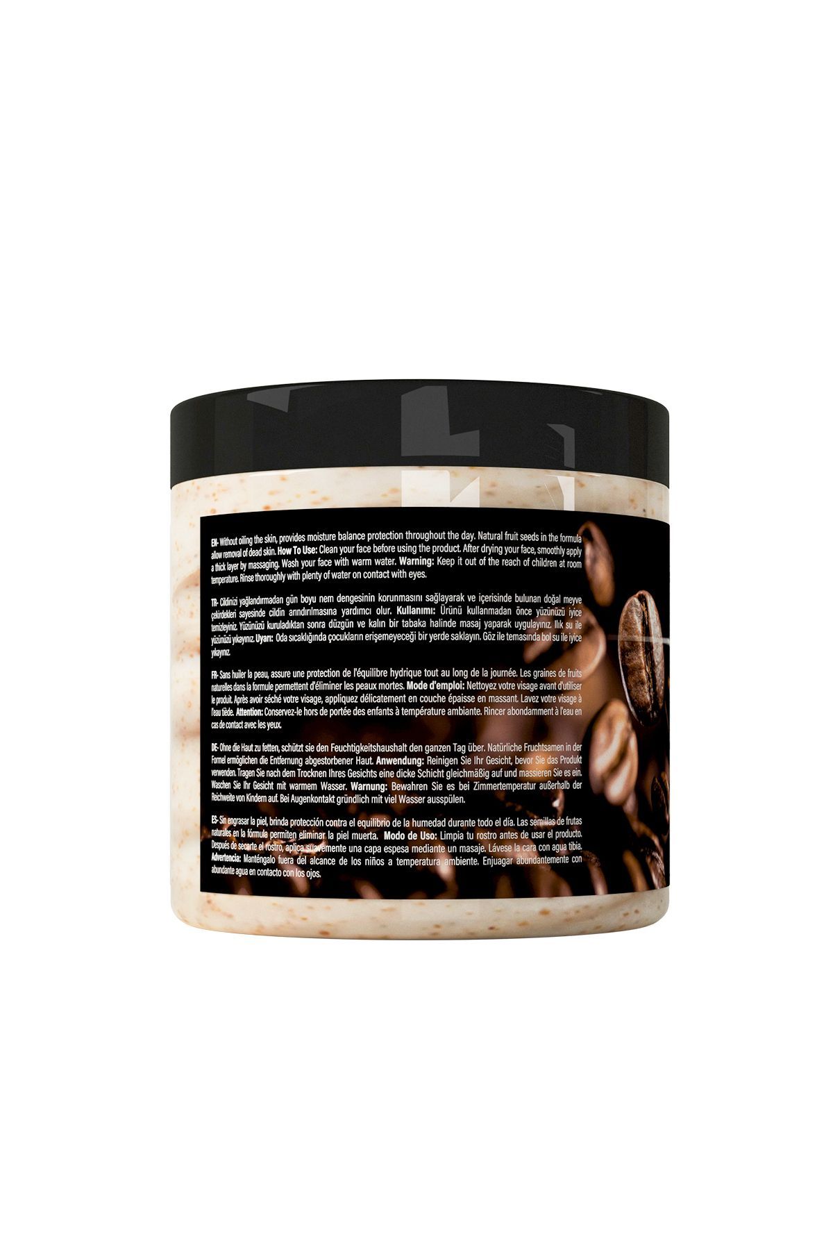 Black Red-500 ml Facial Scrub with Espresso and Caffeine - Antioxidant Effect and Facial Scrub 6