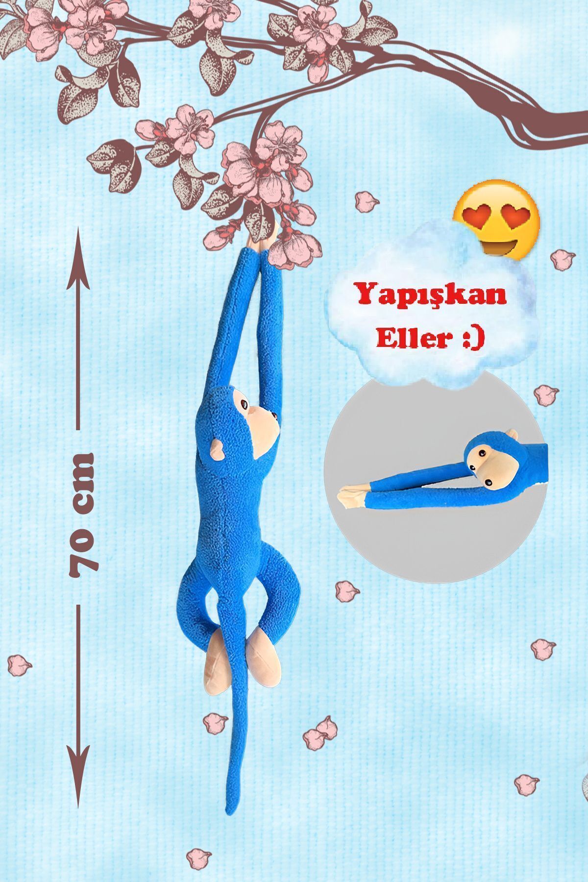 MİLJA Peluş Maymun 85 Cm Elleri Yapışabilen Istenilen Renk Sipariş Adınız Ile Soru Sor Kısmından Yazınız fotoğrafı 5 (önizleme)