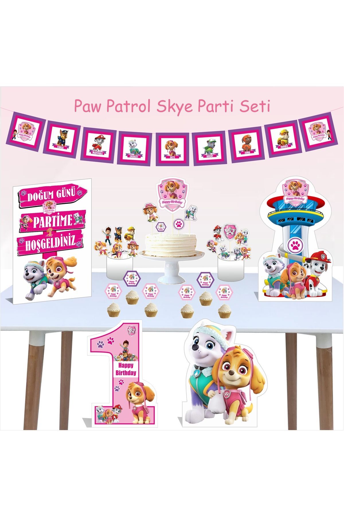 Paw Patrol Skye 1 Yaş Doğum Günü Parti Paketi
