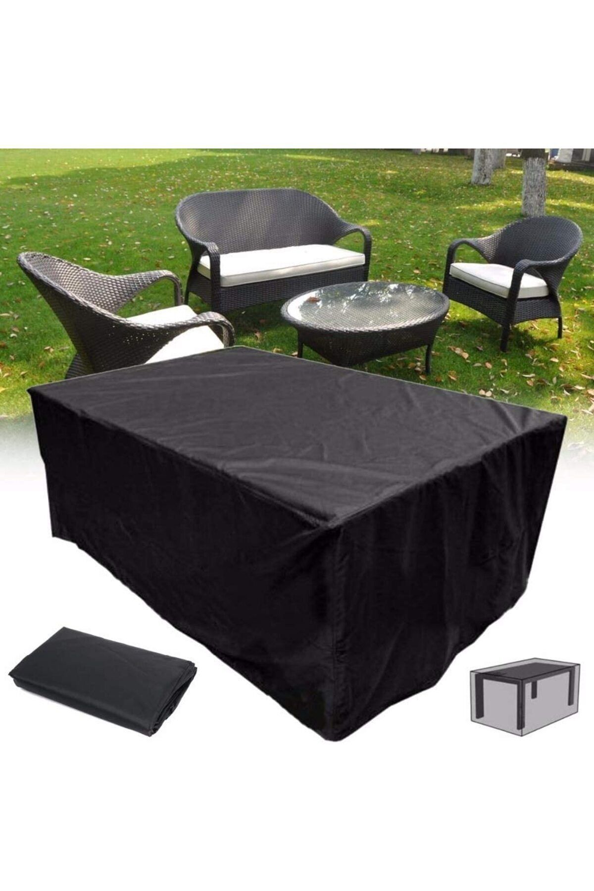 Autorez Bahçe Mobilya Koruma Örtüsü Branda SİYAH 200x160x80 Cm Su Geçirmez-BRANDA