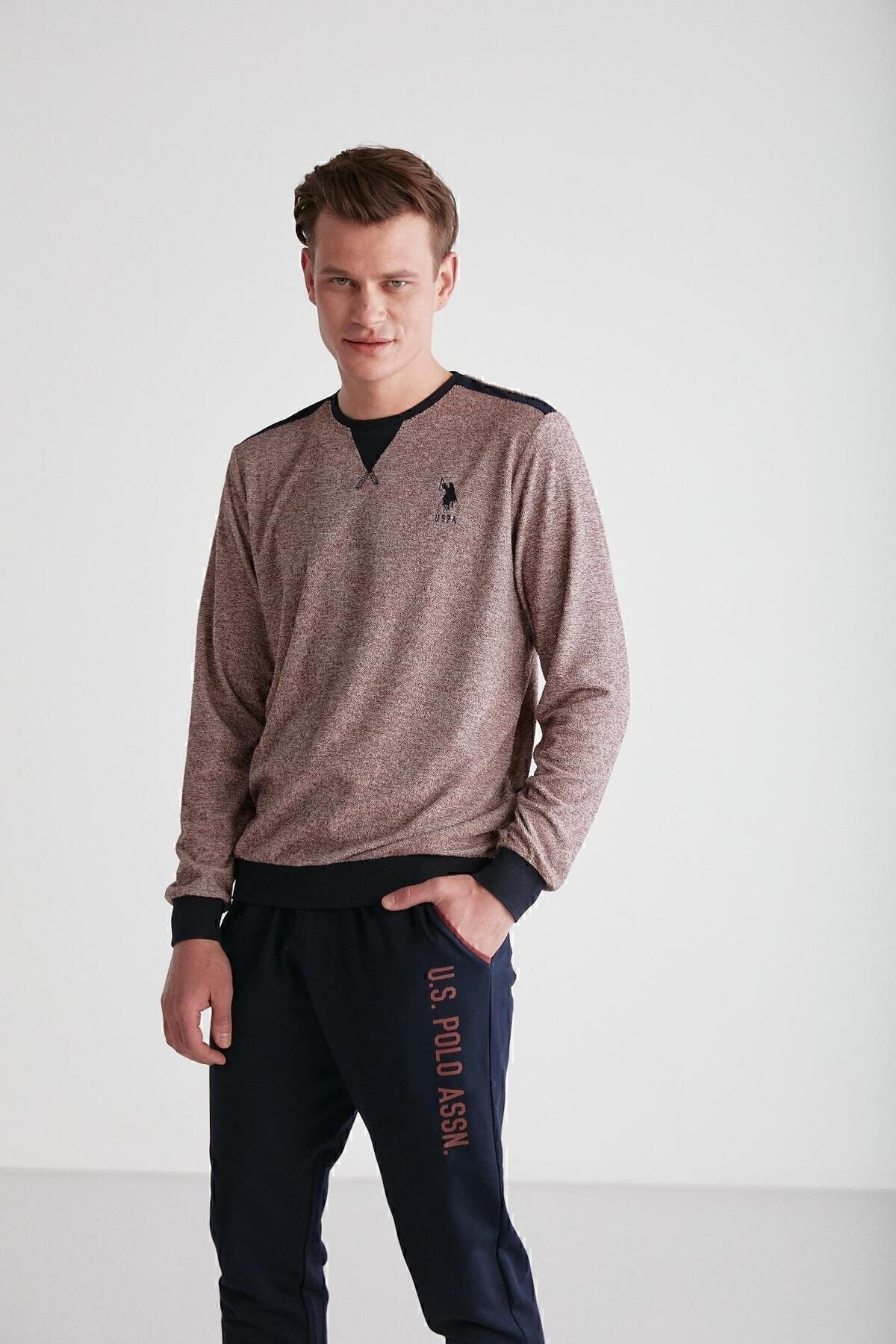 ست پیژامه چند رنگ مردانه پایه. POLO ASSN. لباس خواب یقه گرد کلارت 024K.1Z.8.E.7TA2GR0P U.S. Polo Assn.