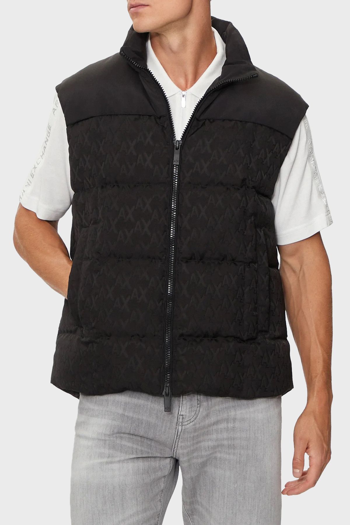 جلیقه زیپ دار یقه ایستاده با تناسب معمولی جلیقه مردانه VEST 6DZQL1 ZN5GZ 1200 Armani Exchange