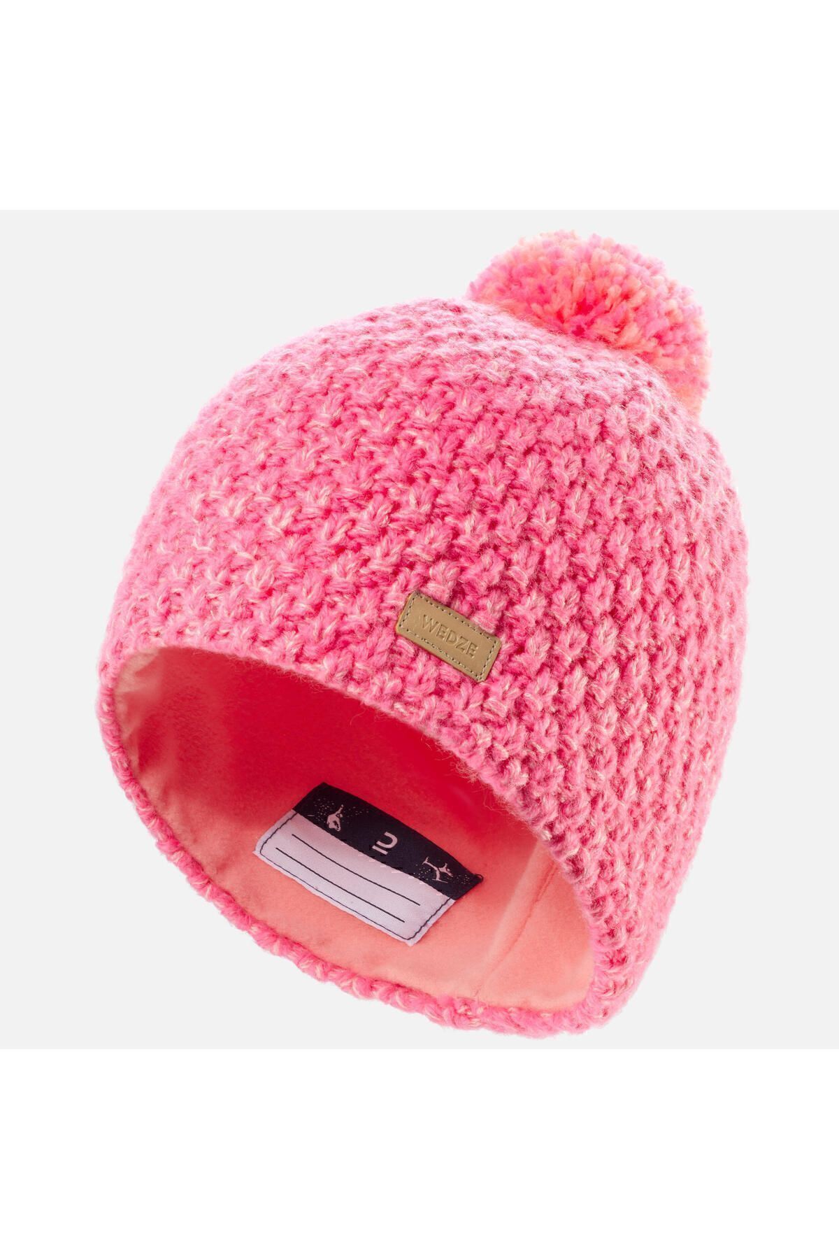 کلاه بافتنی صورتی دخترانه و پسرانه بچگانه Wedze Ski Beanie ان بی انتها Decathlon
