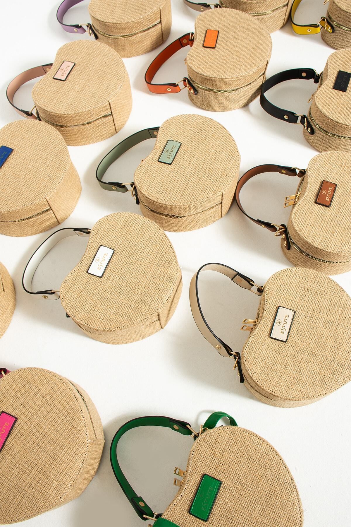 ESTUTE Straw Handbag And Shoulder Bag Heart Bag Trendyol
