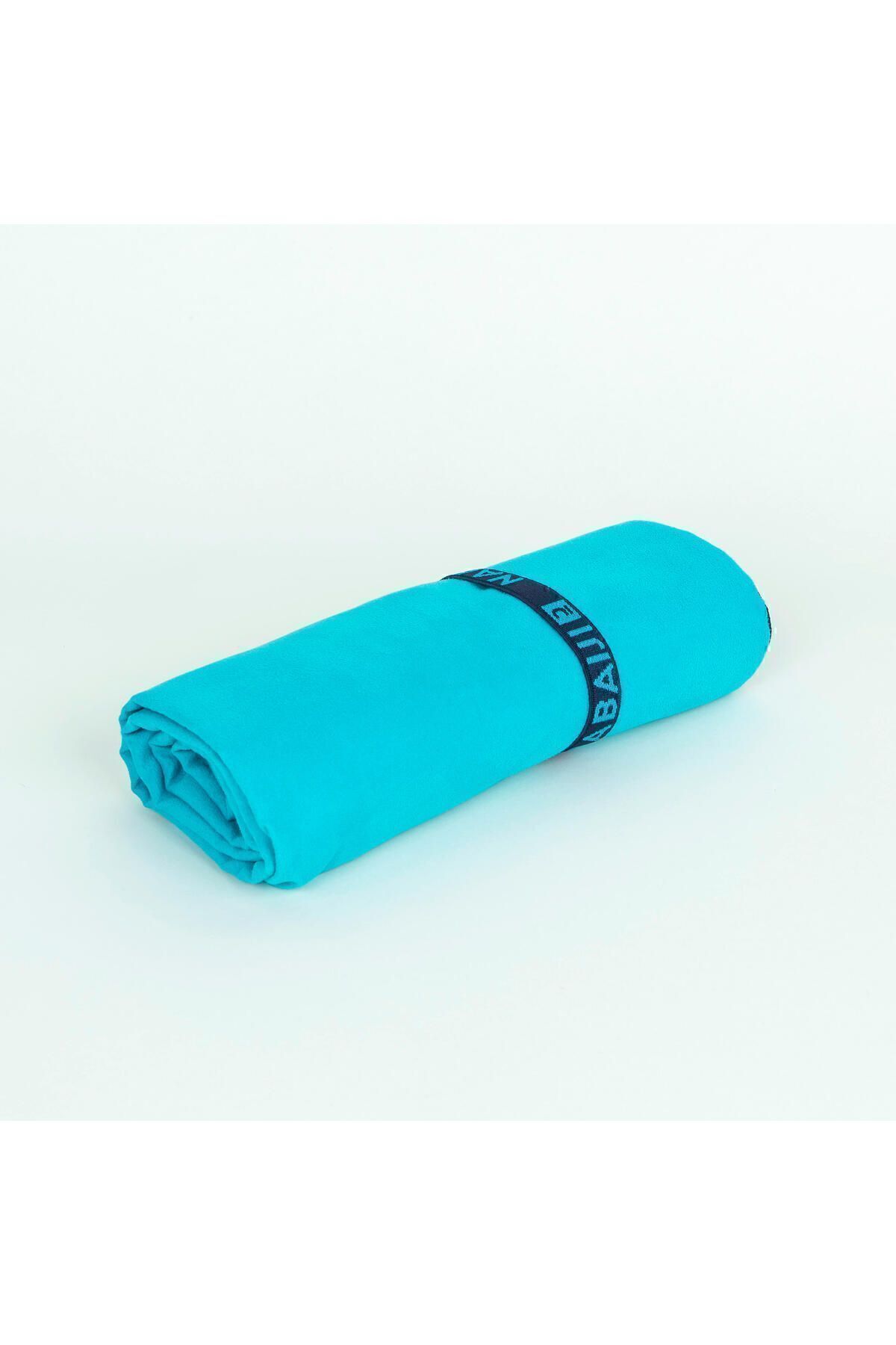 Decathlon-Nabaiji منشفة ميكروفايبر مزدوجة الجوانب - مقاس L - أزرق / أخضر - 80 × 130 سم 4