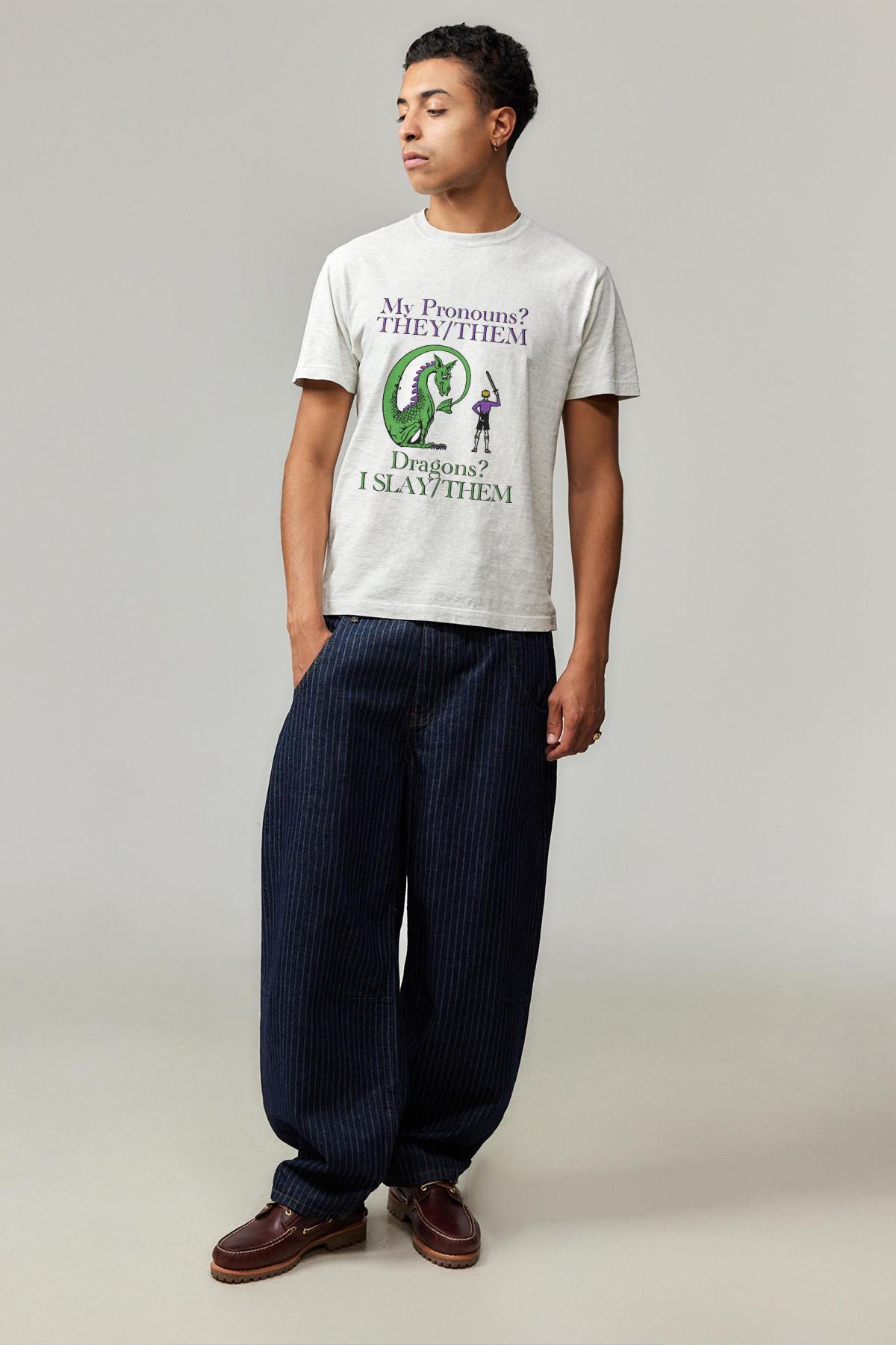 Tee&more.-Μπλουζάκι Unisex Regular Fit They/Them Dragon Printed Premium 3