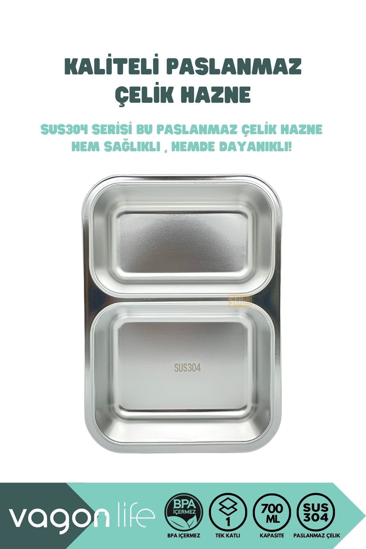 ست ظروف کمپینگ صورتی BENTO 700ML Lunchbox مجموعه جدید یک طبقه 2 بخش جعبه غذای اکسپدیشن فولادی Vagonlife